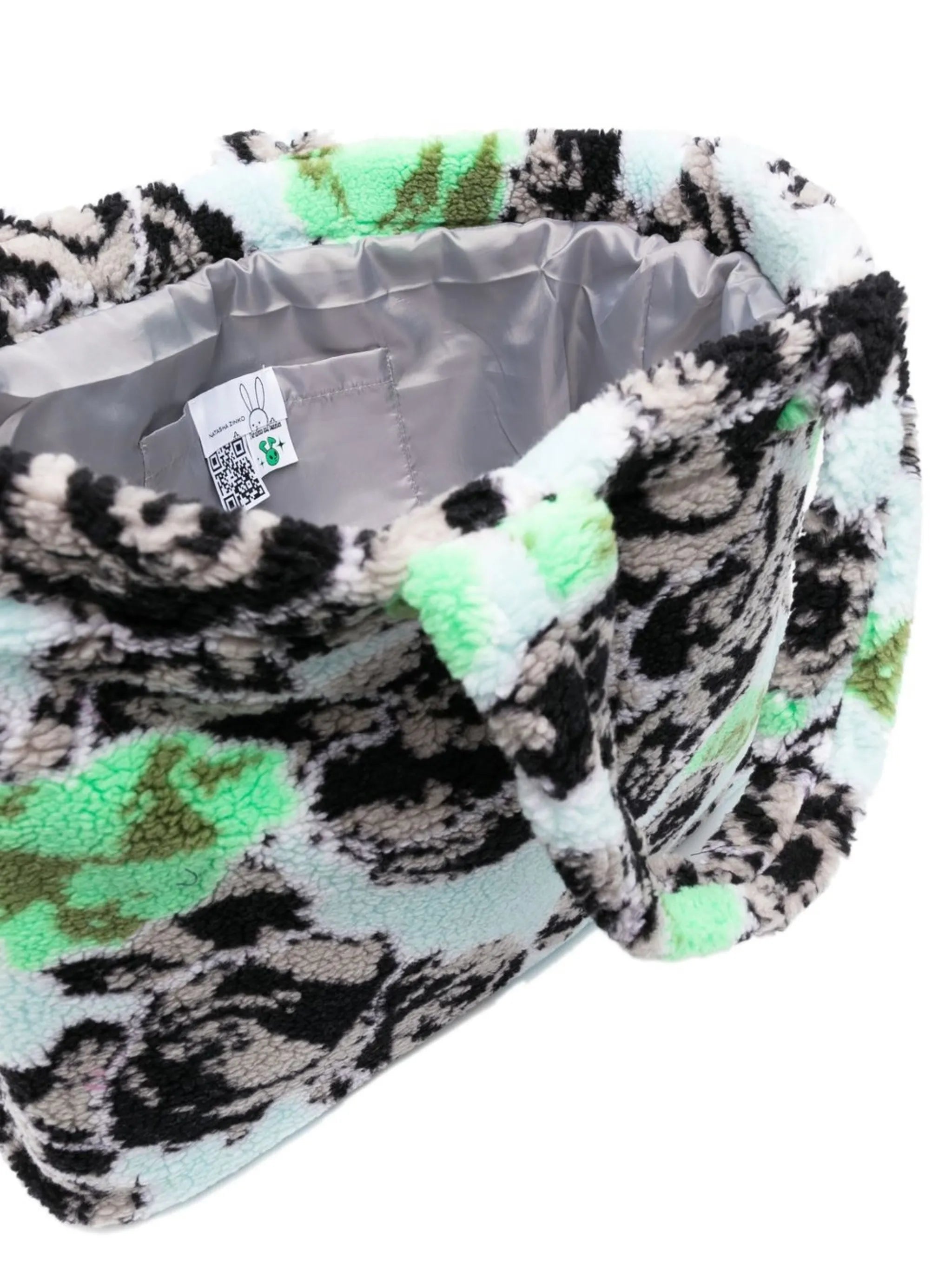 floral jacquard tote bag