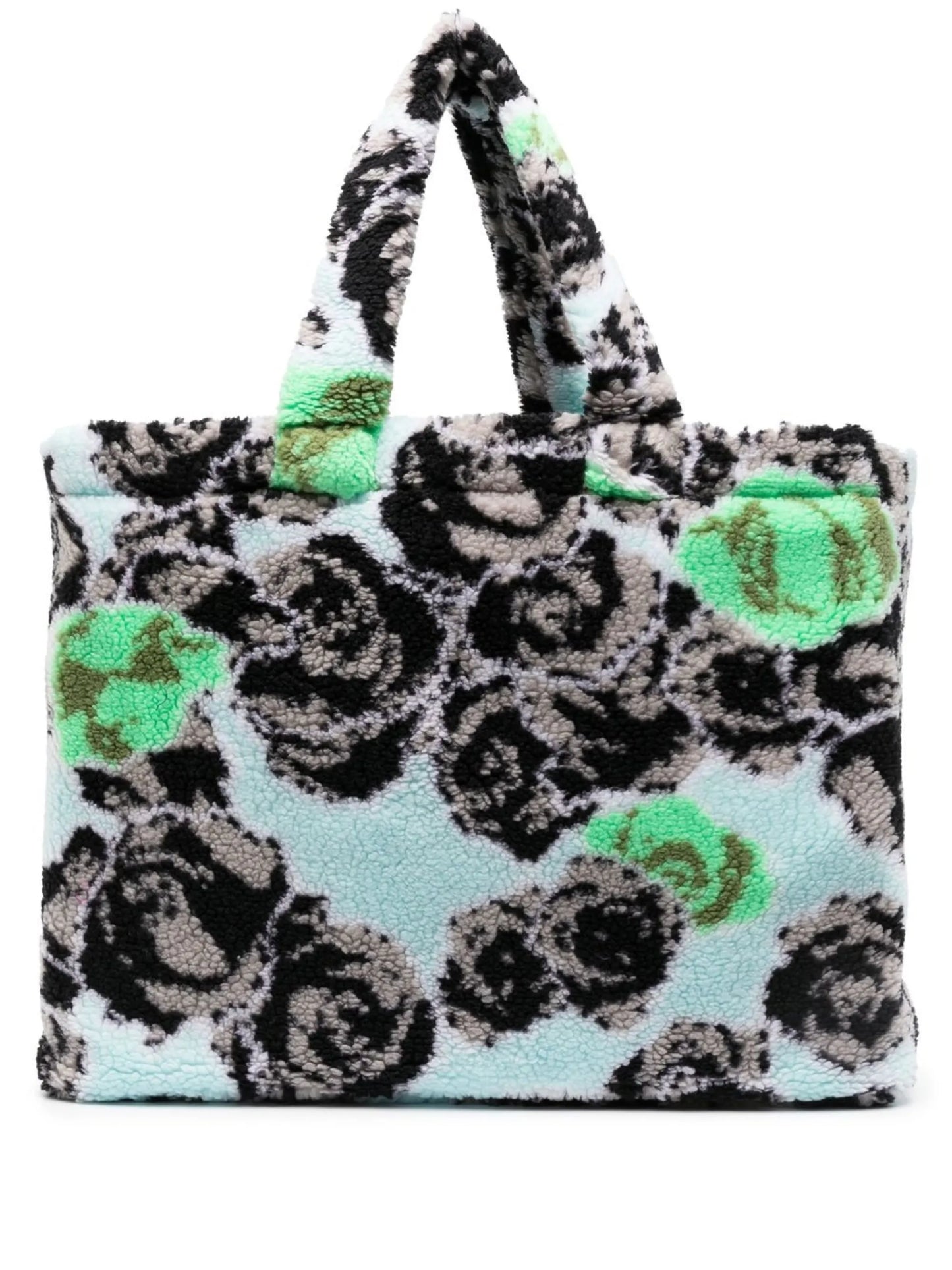 floral jacquard tote bag