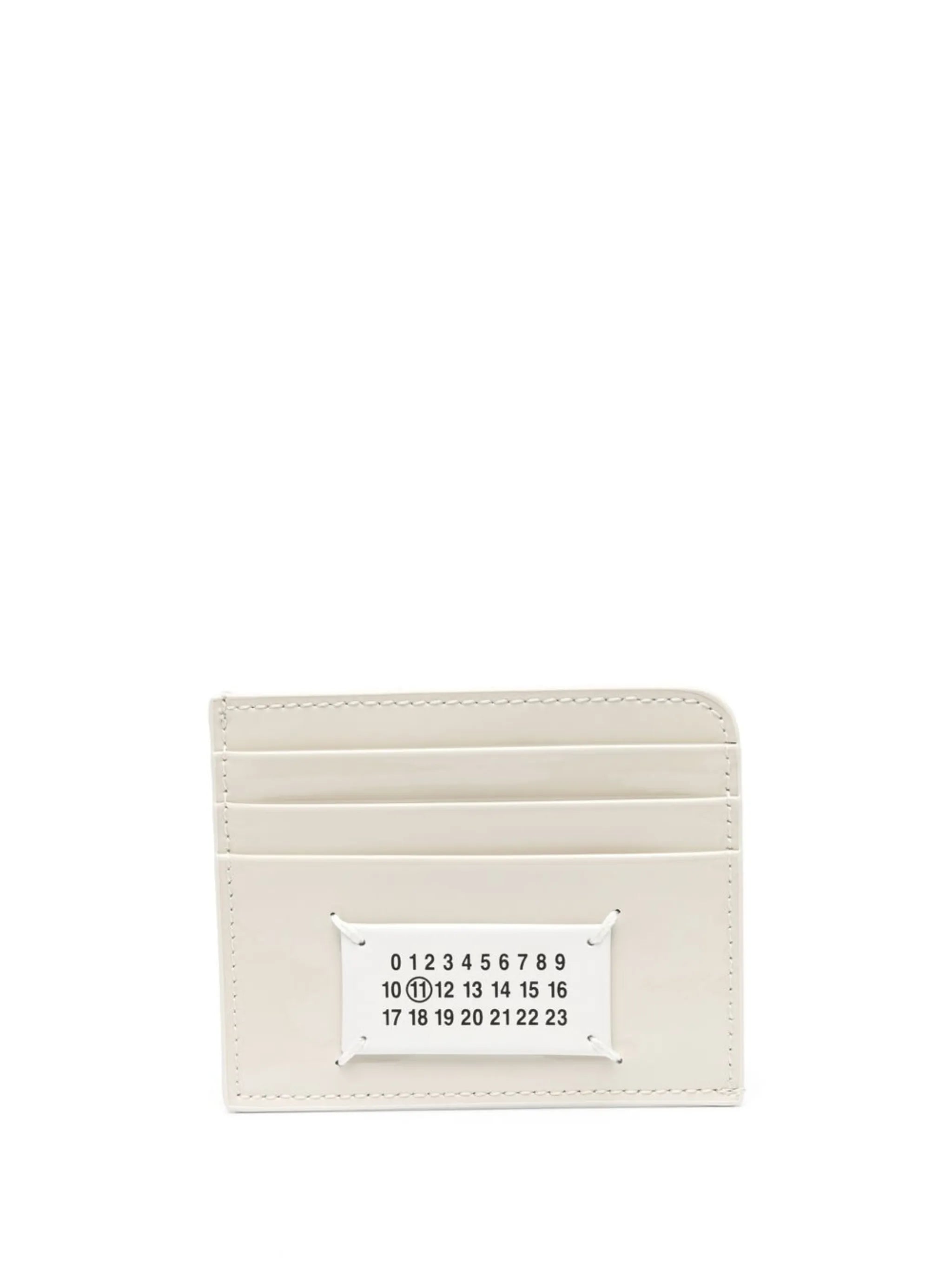 Vernice logo-appliqué card holder
