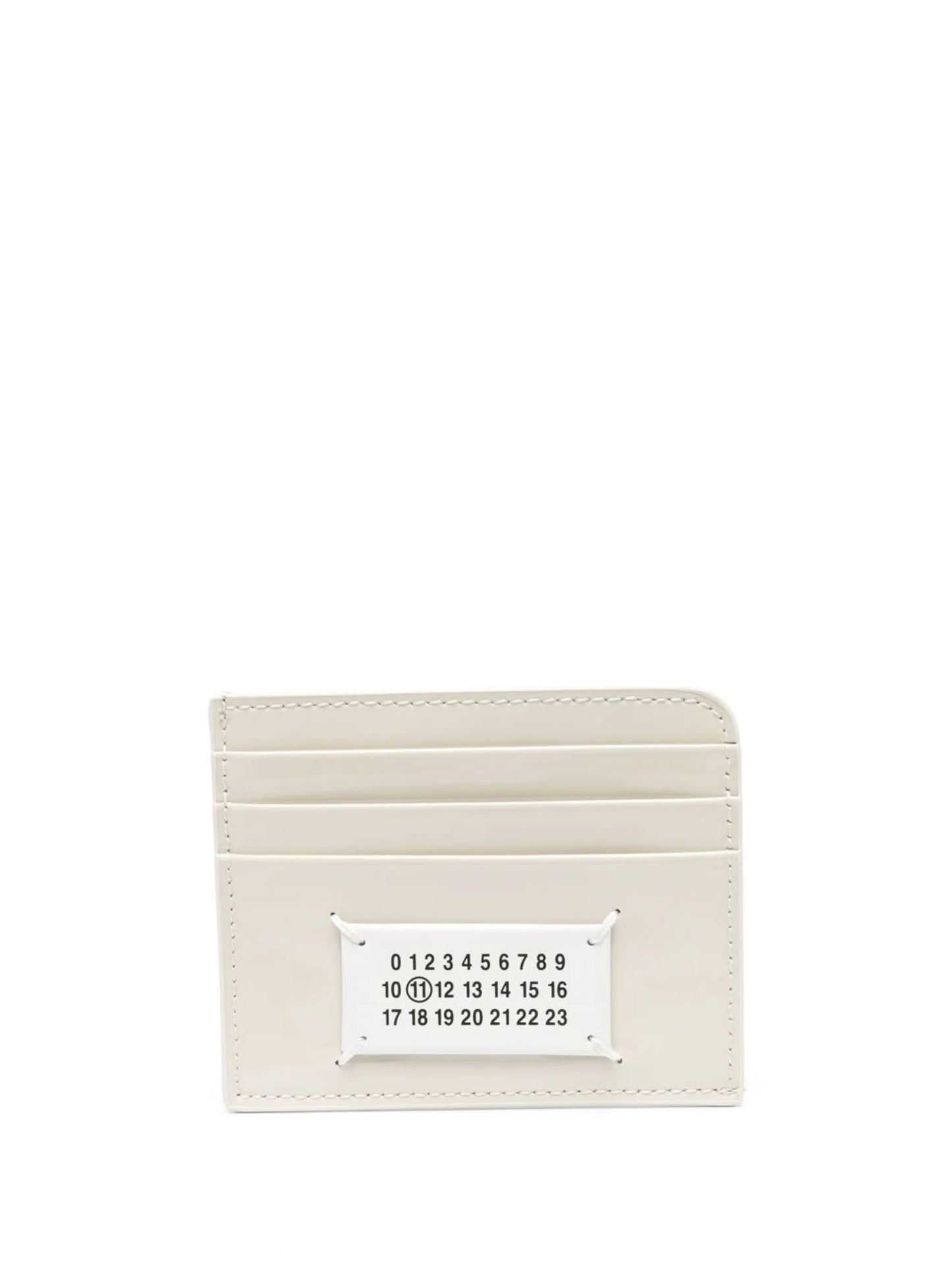 Vernice logo-appliqué card holder