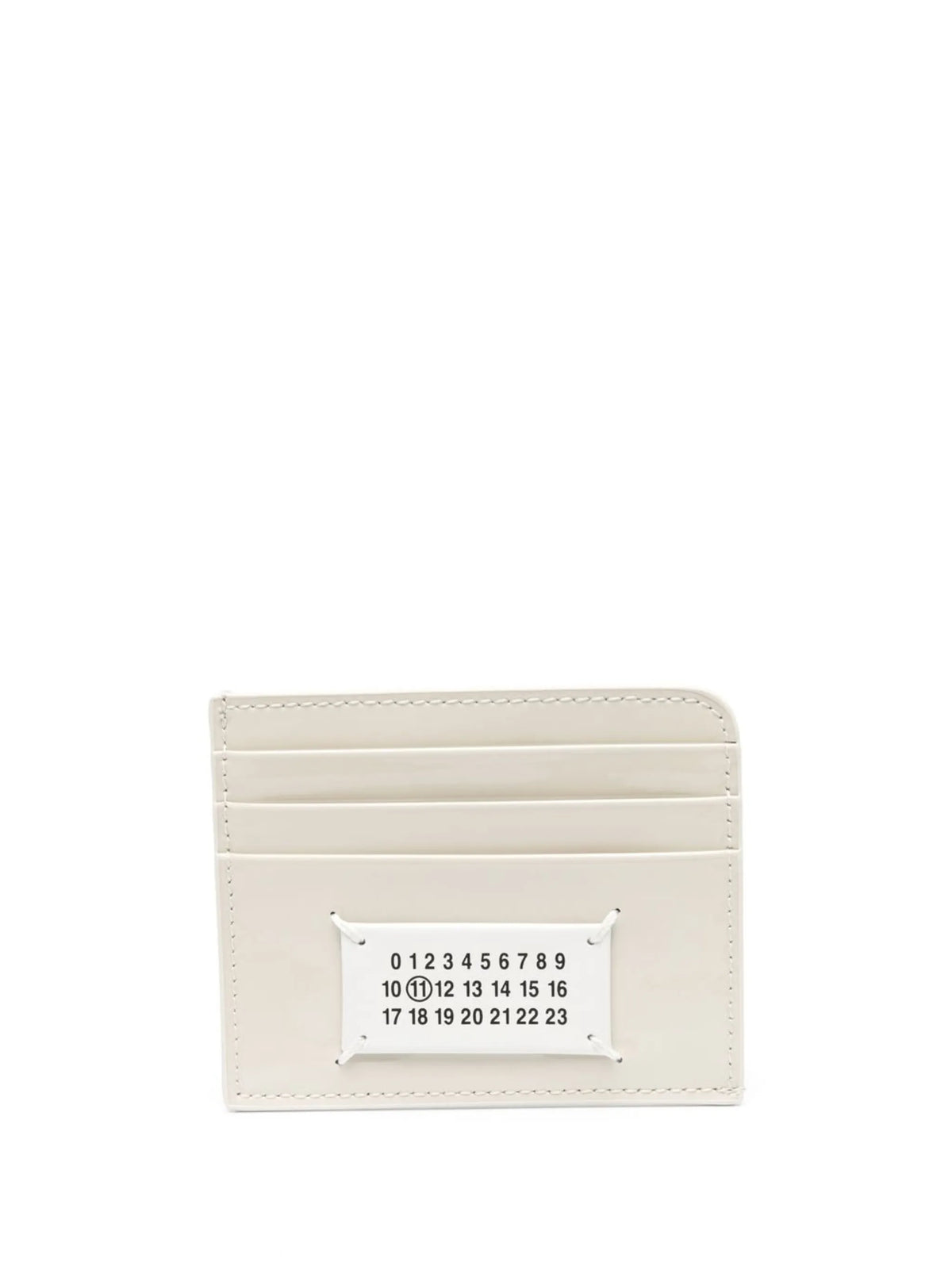 Vernice logo-appliqué card holder