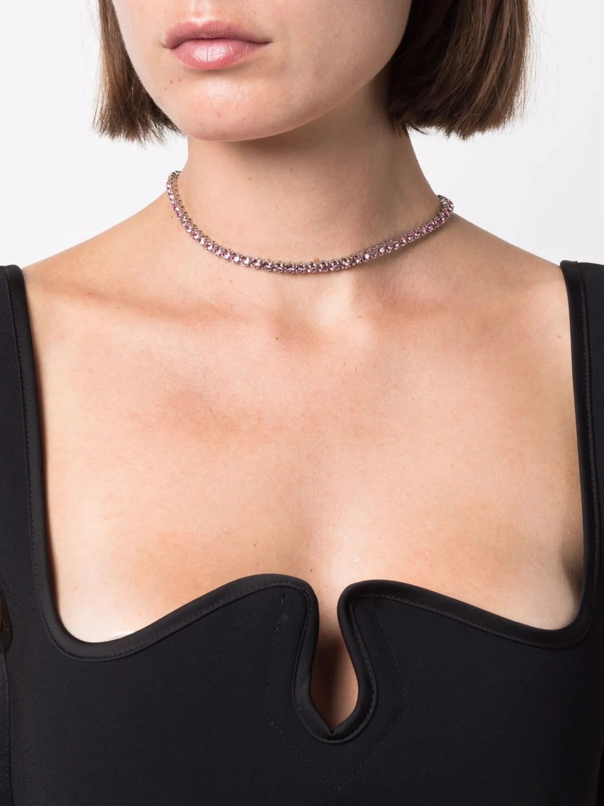 crystal tennis necklace