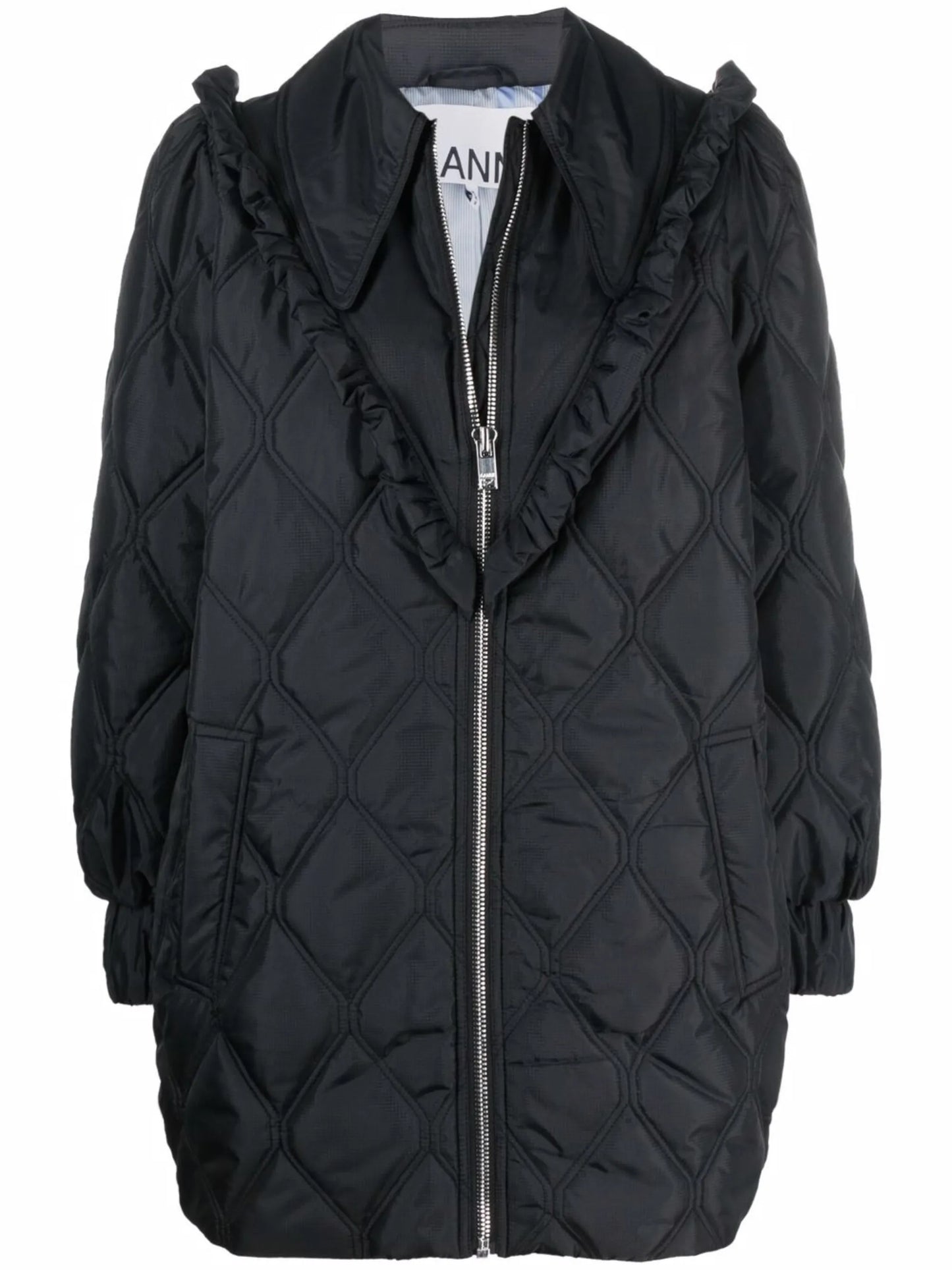 balloon-sleeve recycled ripstop quilted jacket