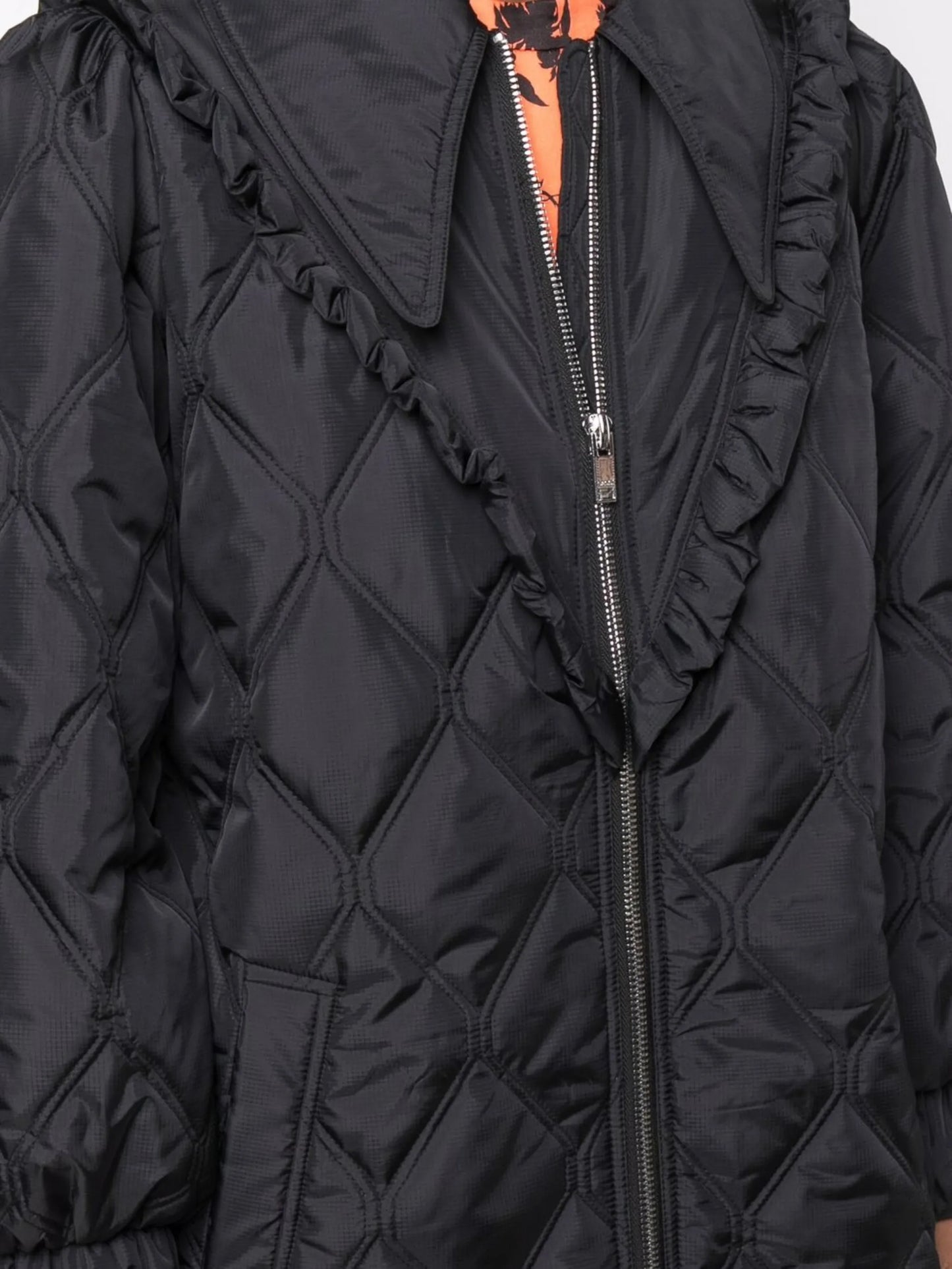balloon-sleeve recycled ripstop quilted jacket