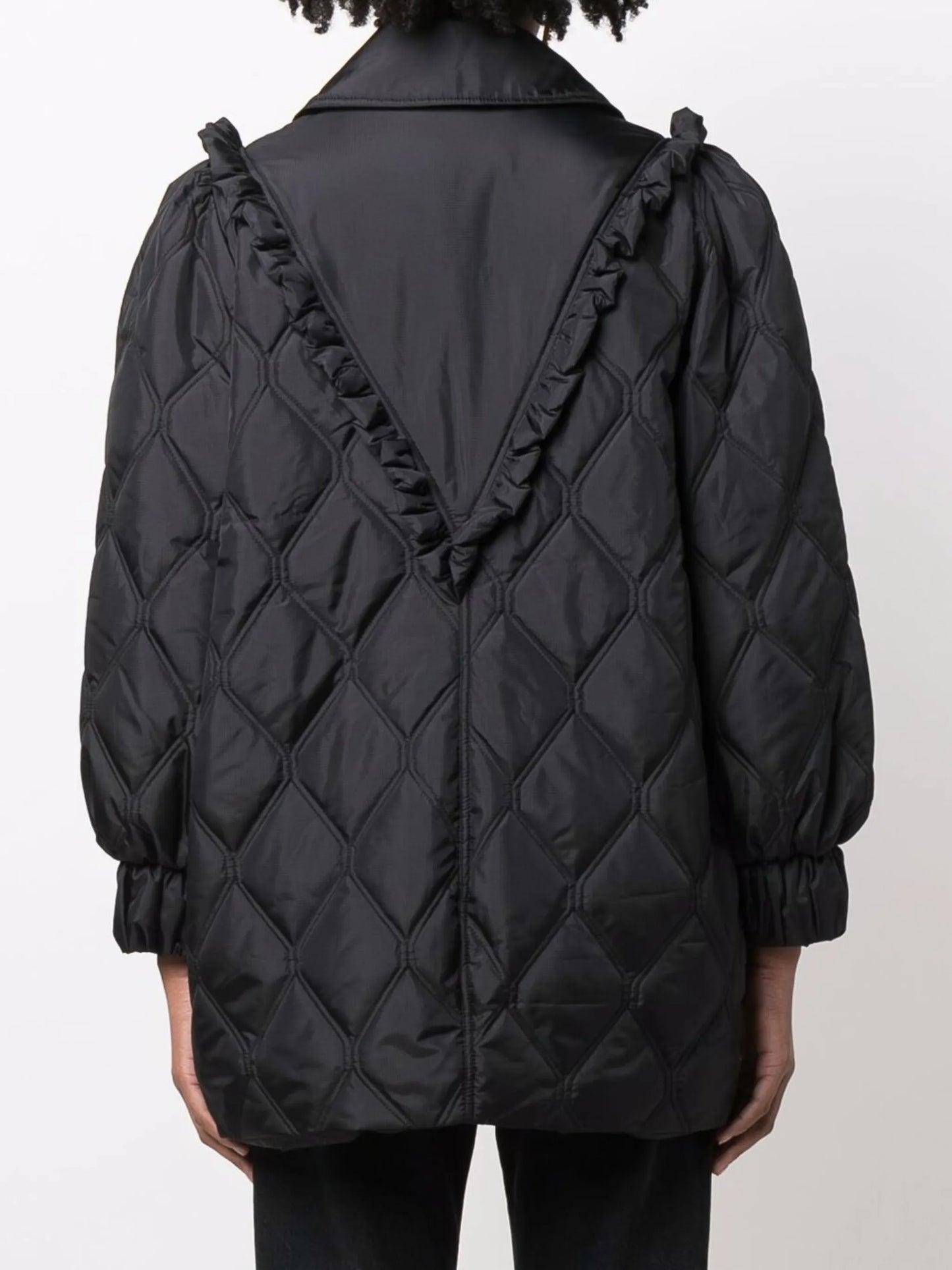 balloon-sleeve recycled ripstop quilted jacket