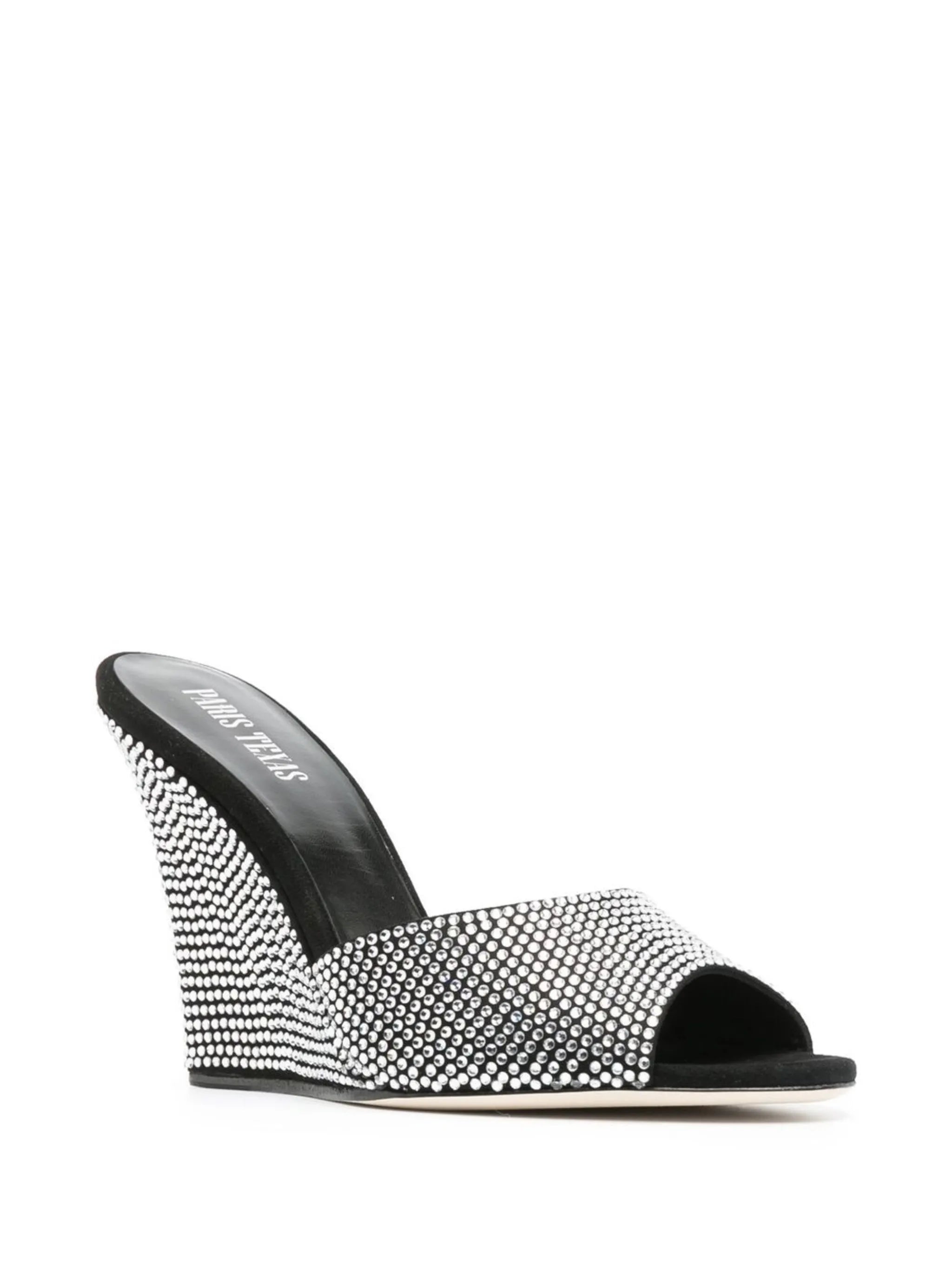 crystal-embellished 95mm wedge sandals