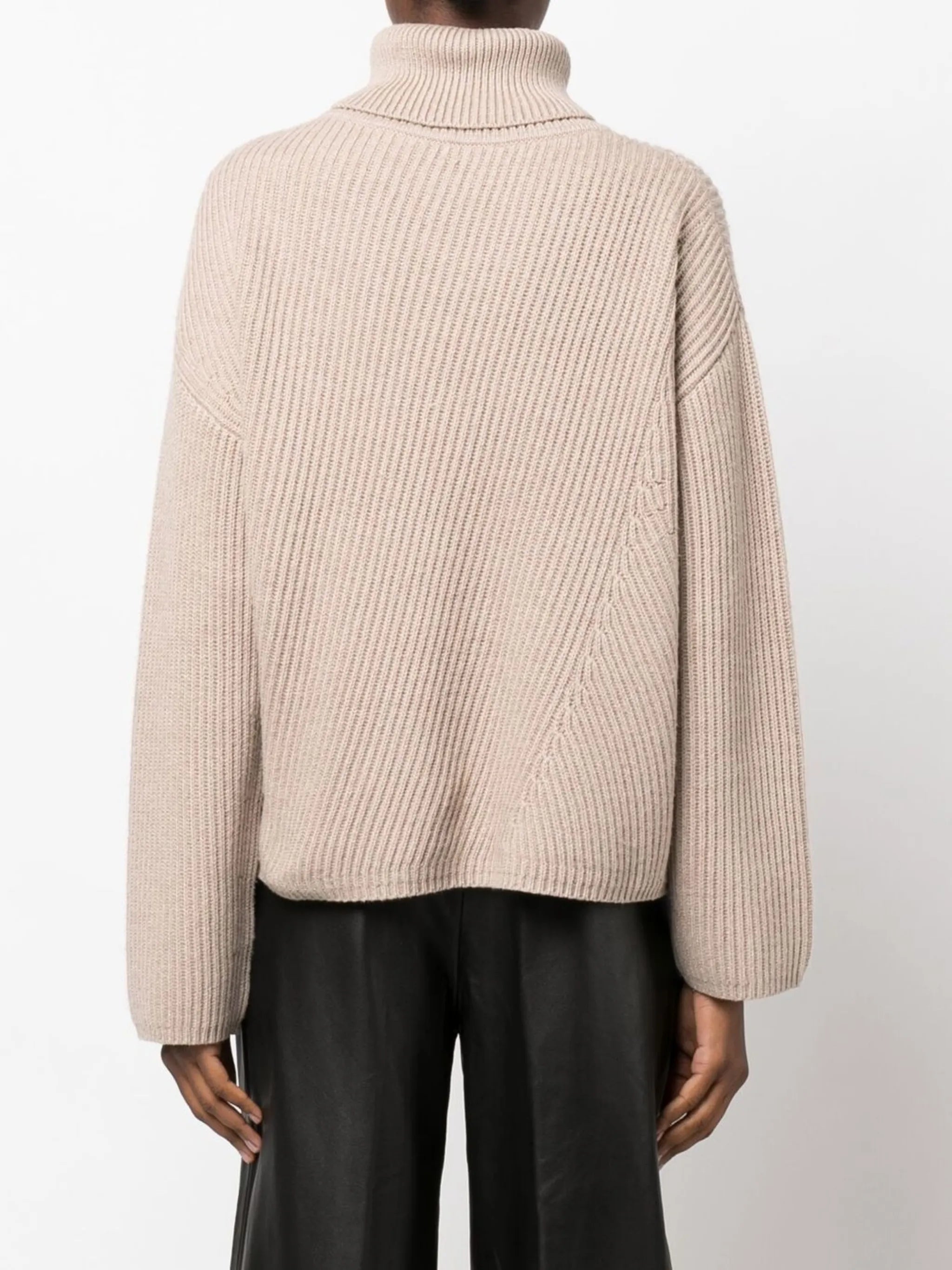 roll-neck ribbed-knit jumper