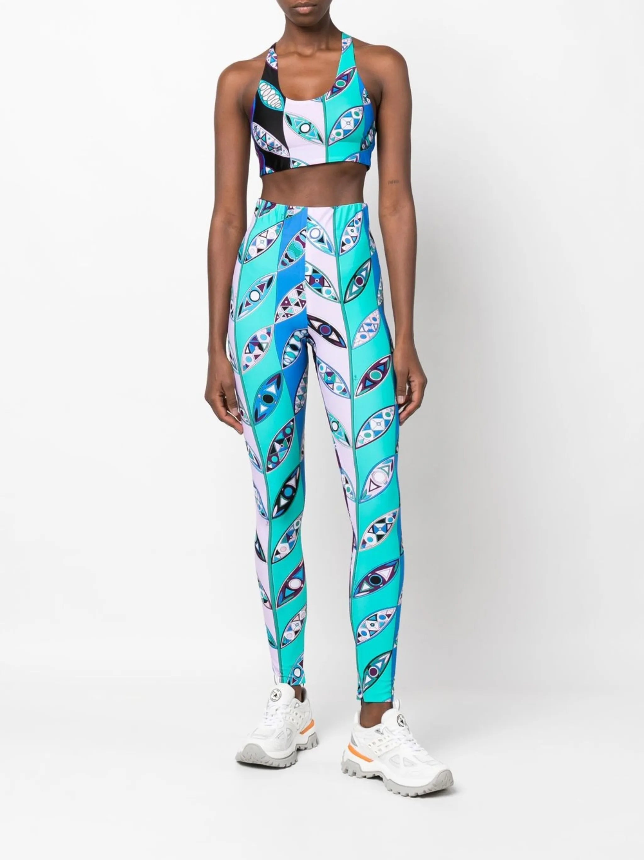 Girandole-print sports bra
