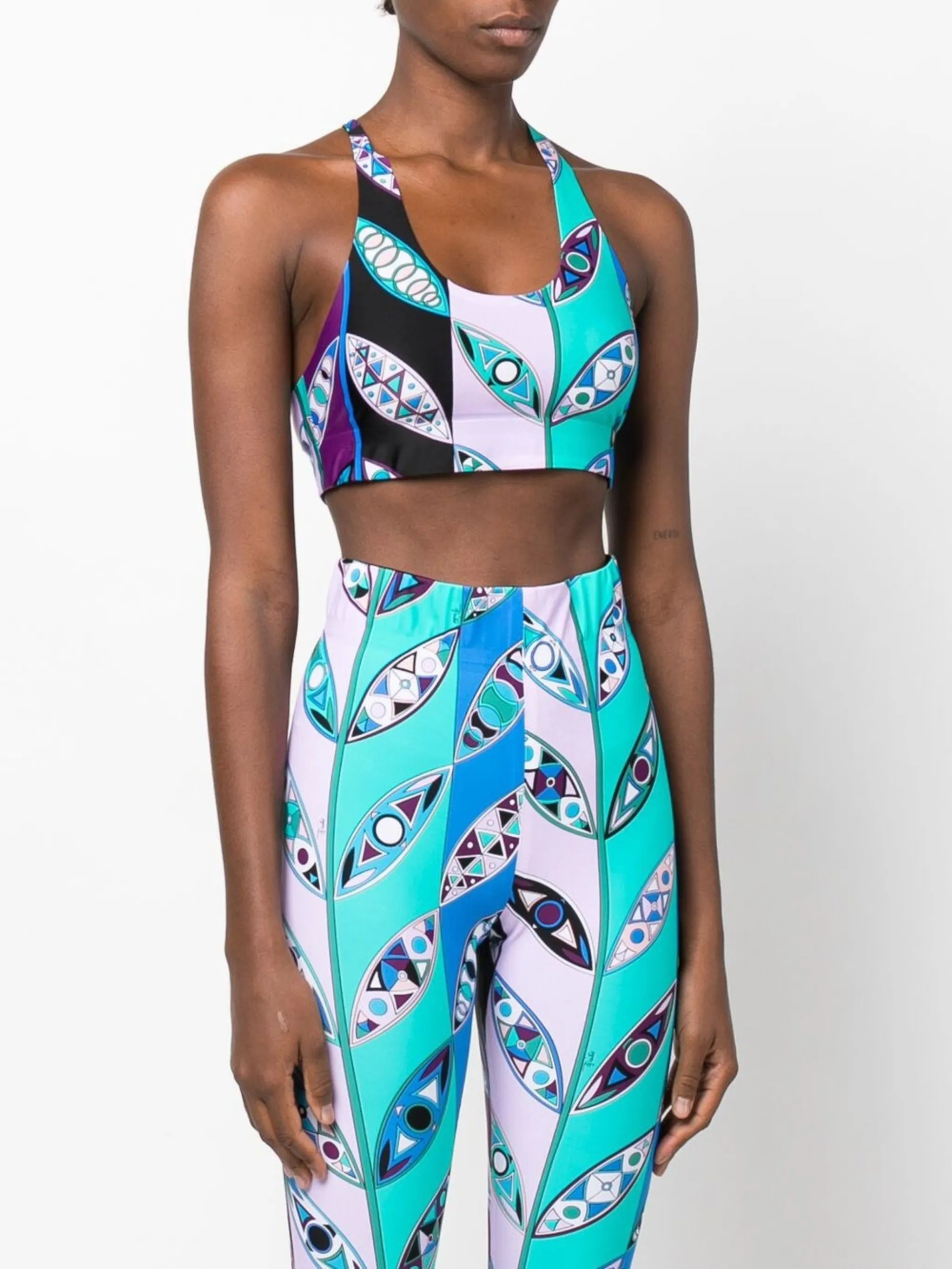 Girandole-print sports bra