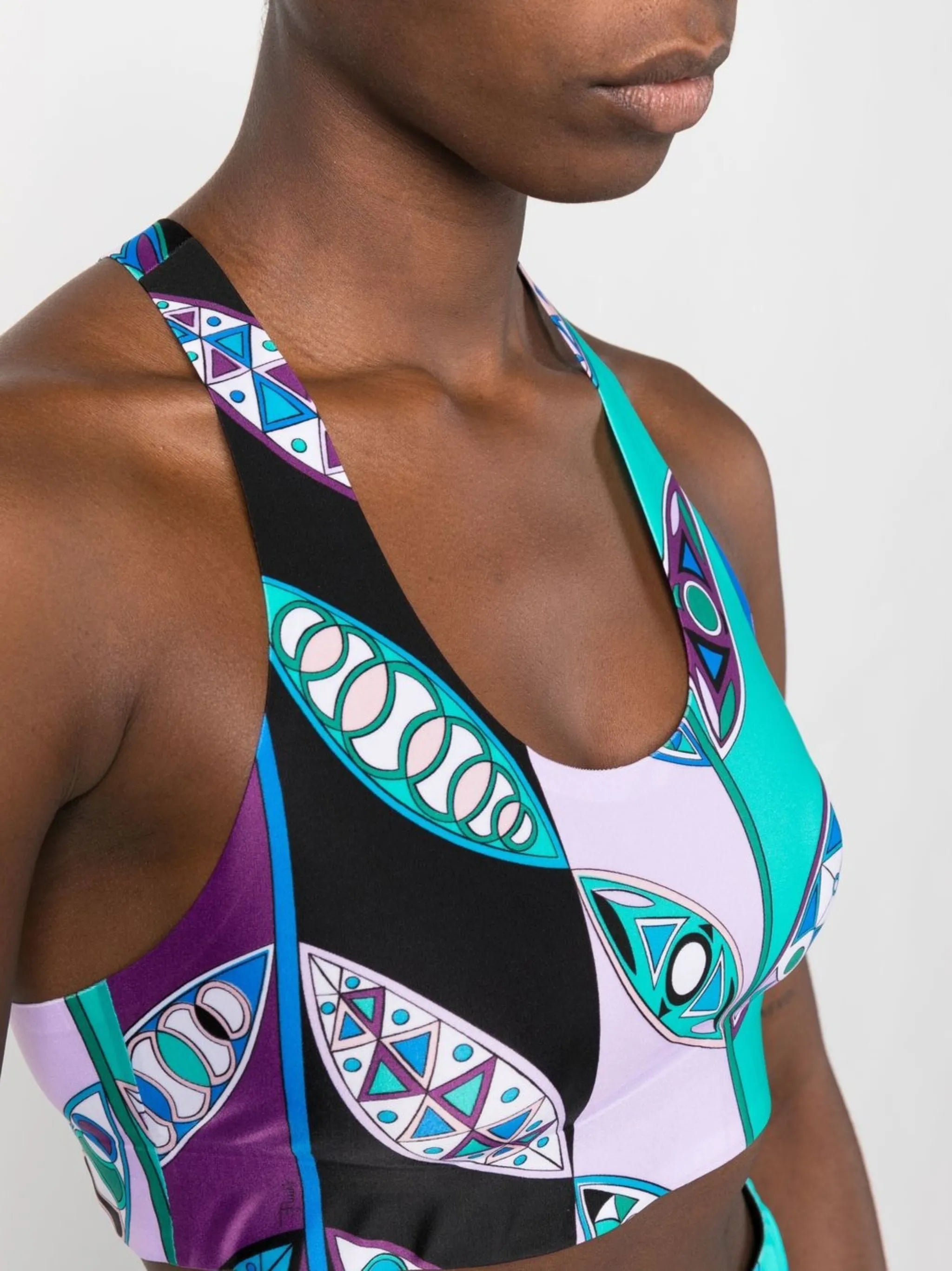 Girandole-print sports bra