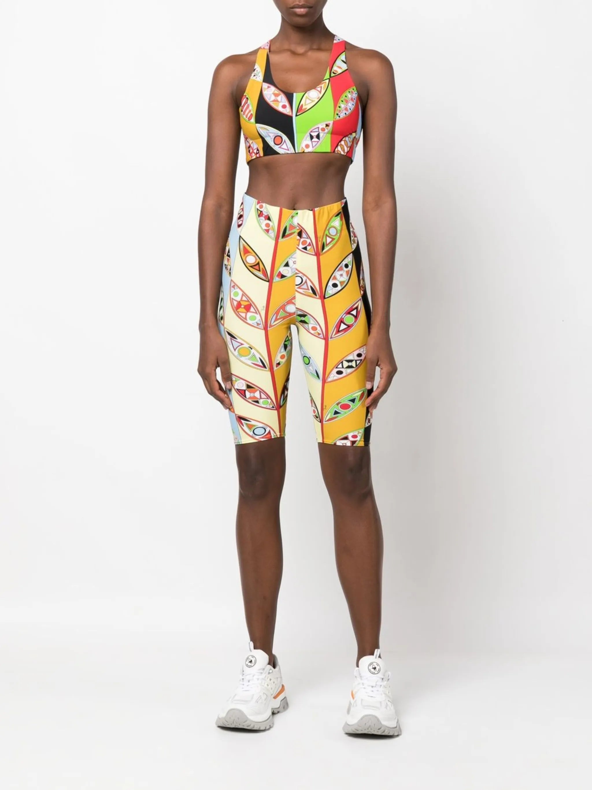 Girandole-print sports bra