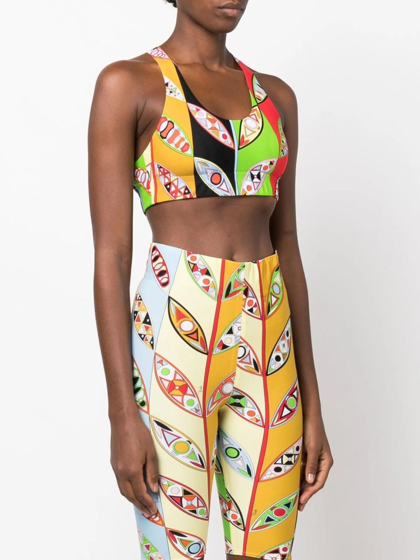 Girandole-print sports bra