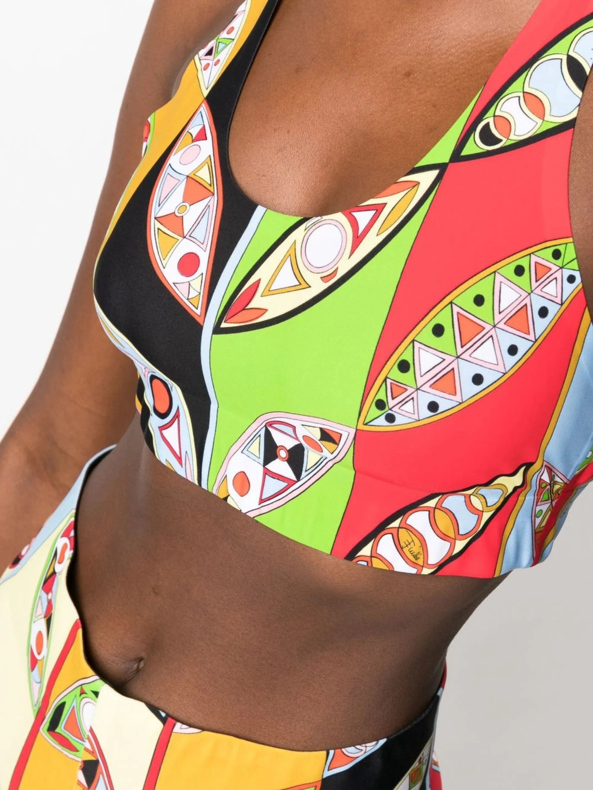 Girandole-print sports bra