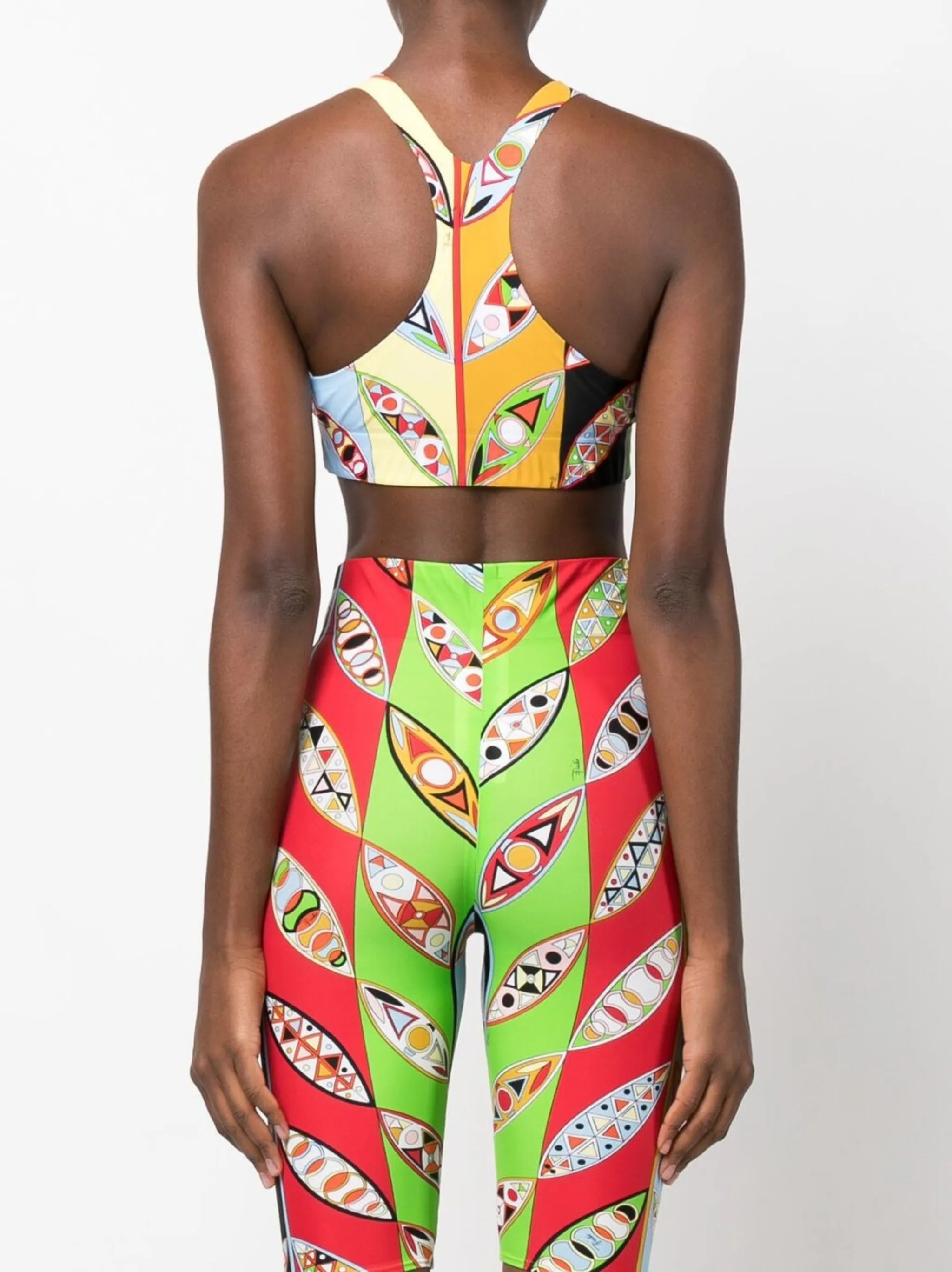 Girandole-print sports bra