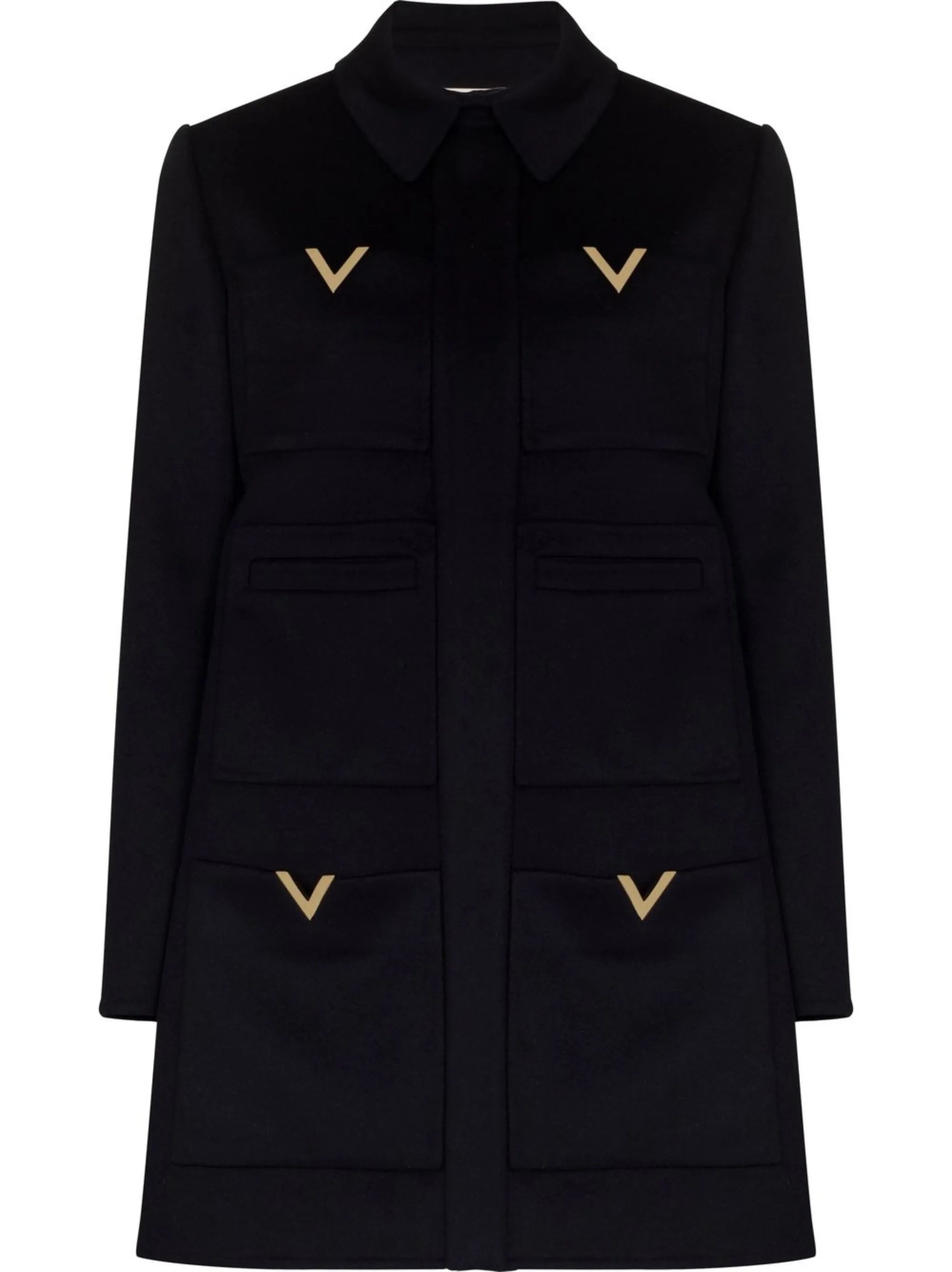 logo-plaque mid-length coat