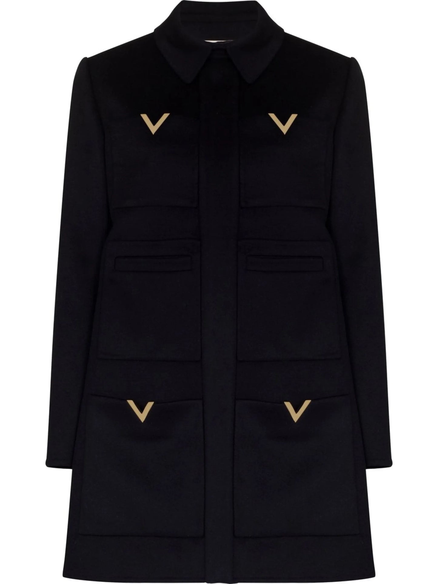logo-plaque mid-length coat