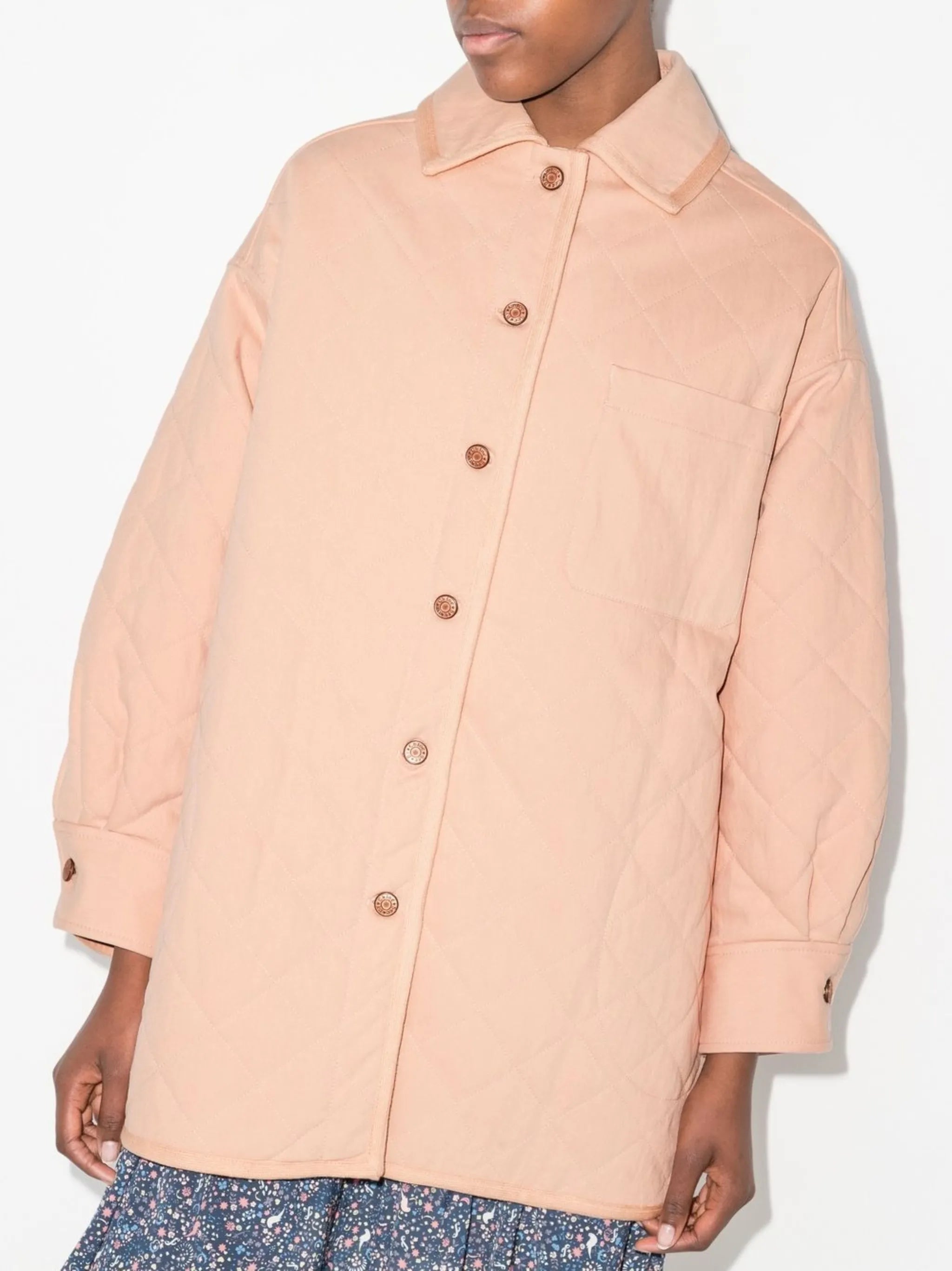 single-breasted quilted coat