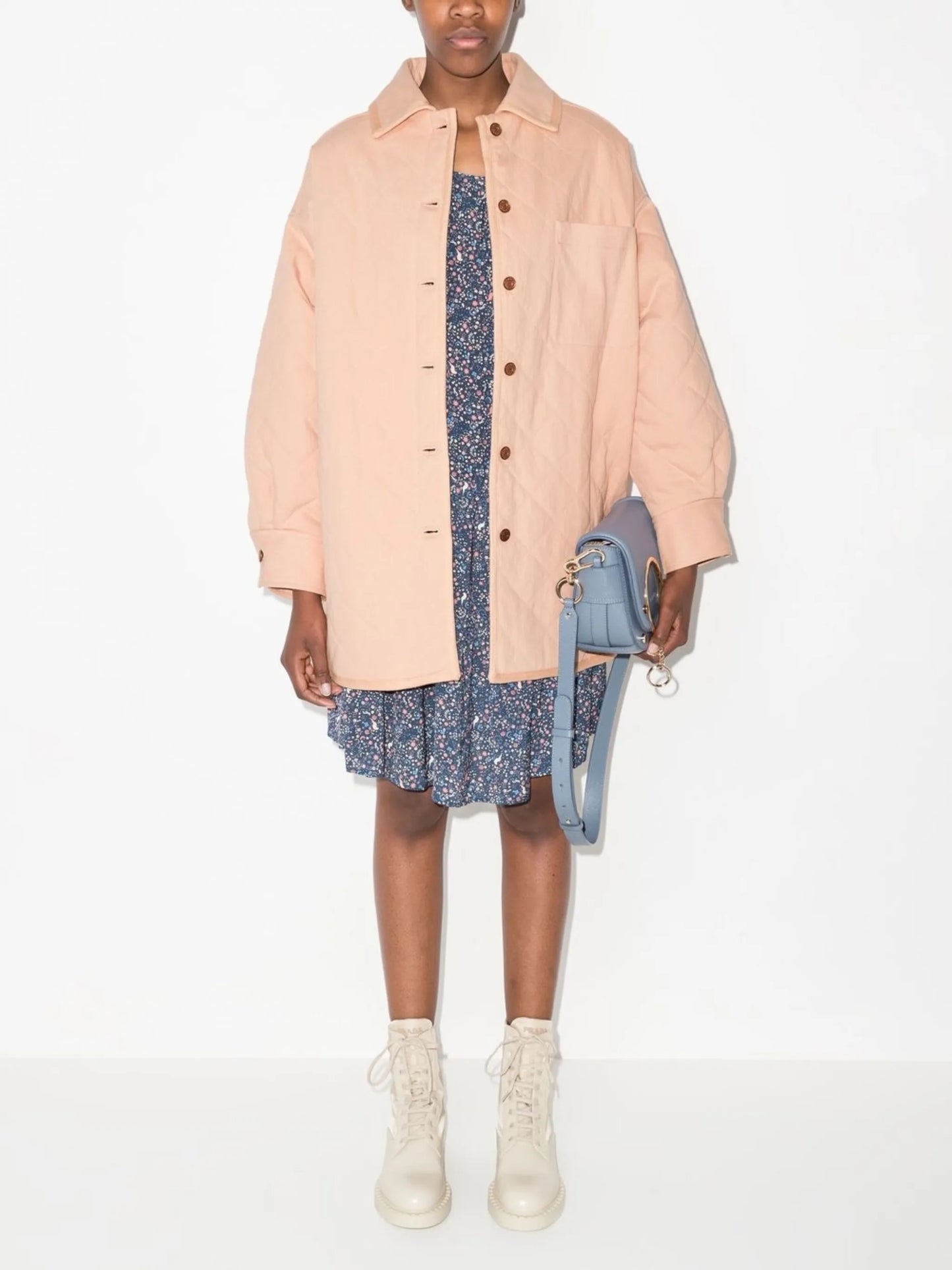 single-breasted quilted coat