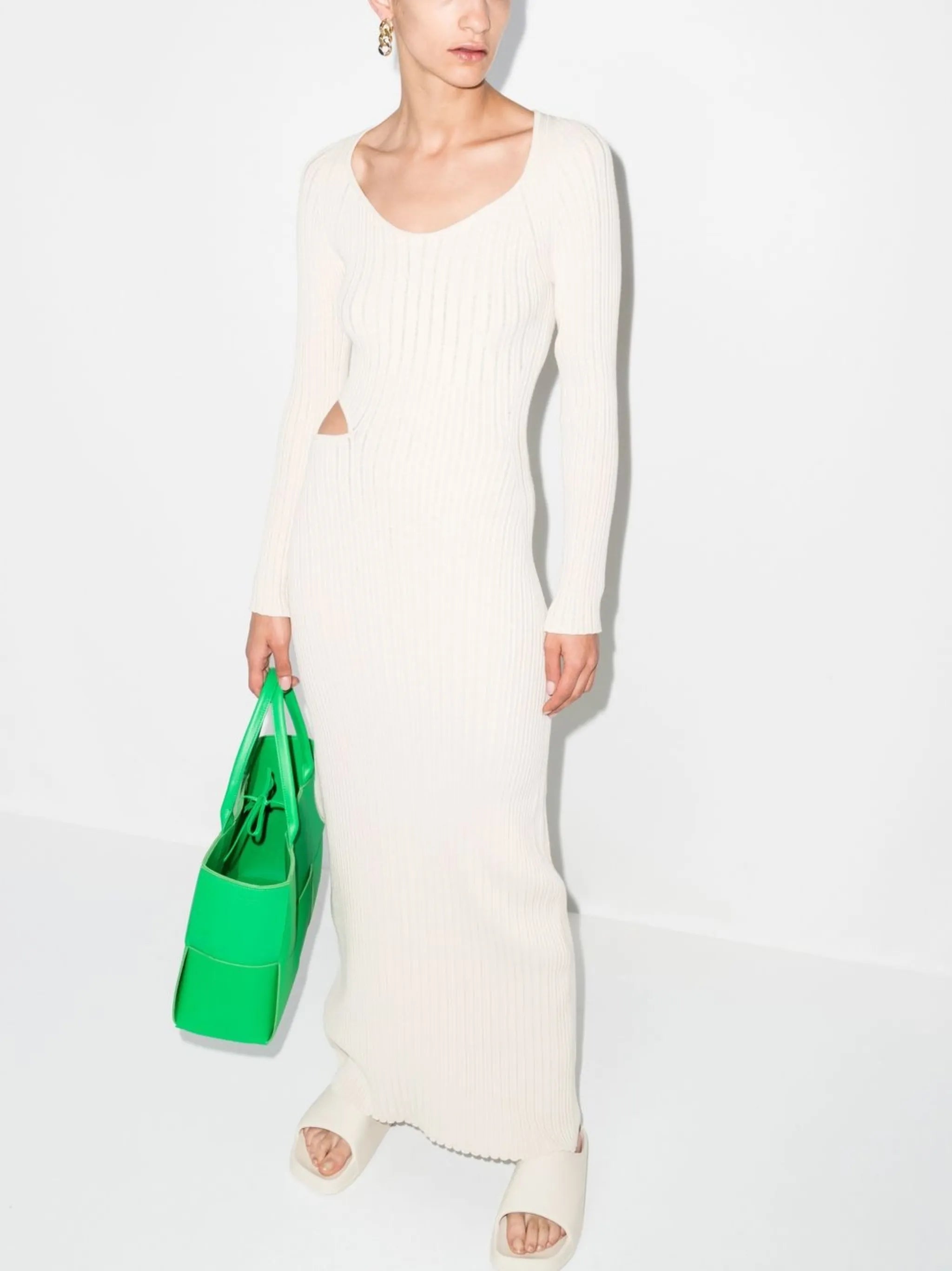 Vivier ribbed cut-out long dress