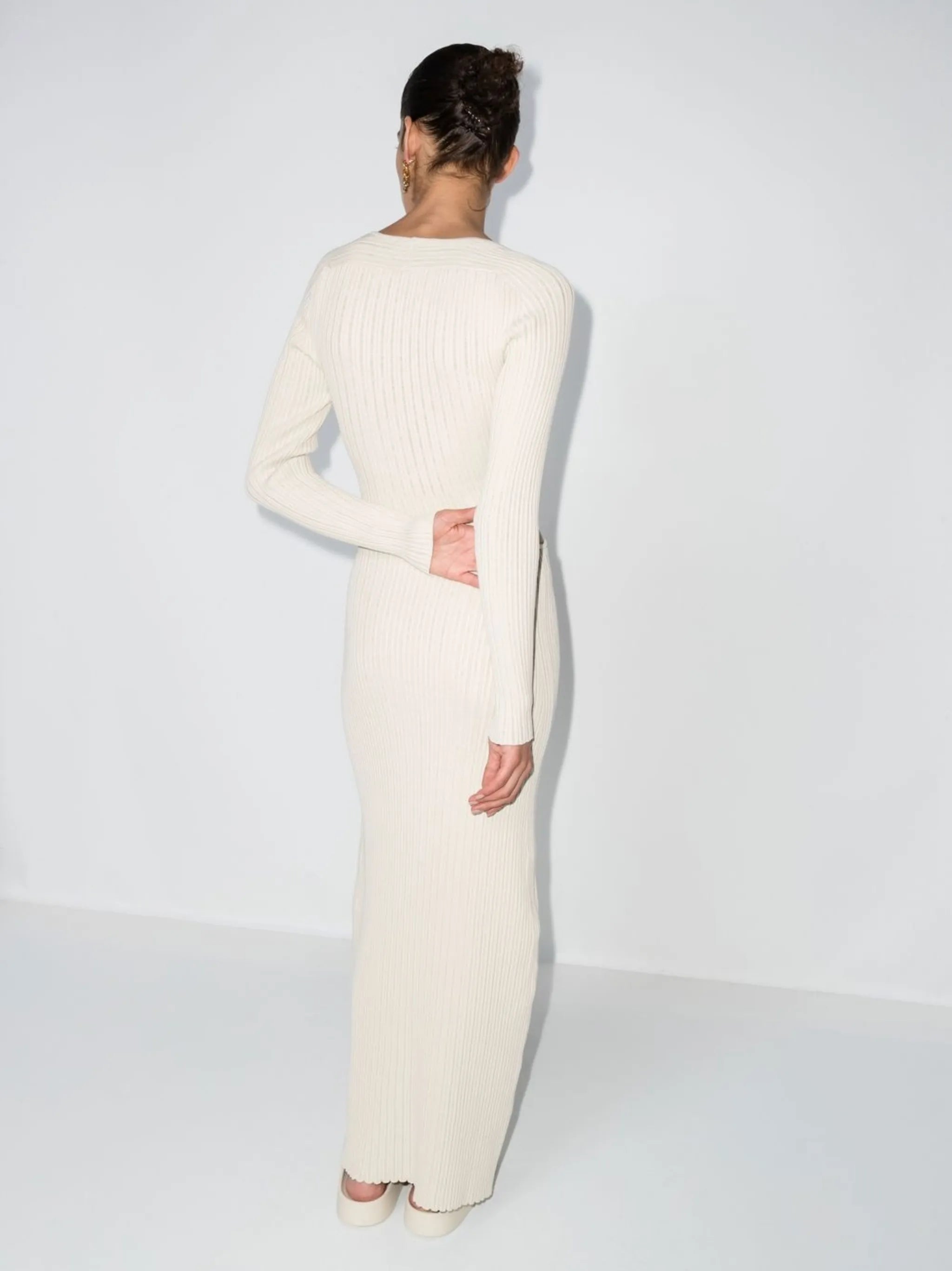 Vivier ribbed cut-out long dress
