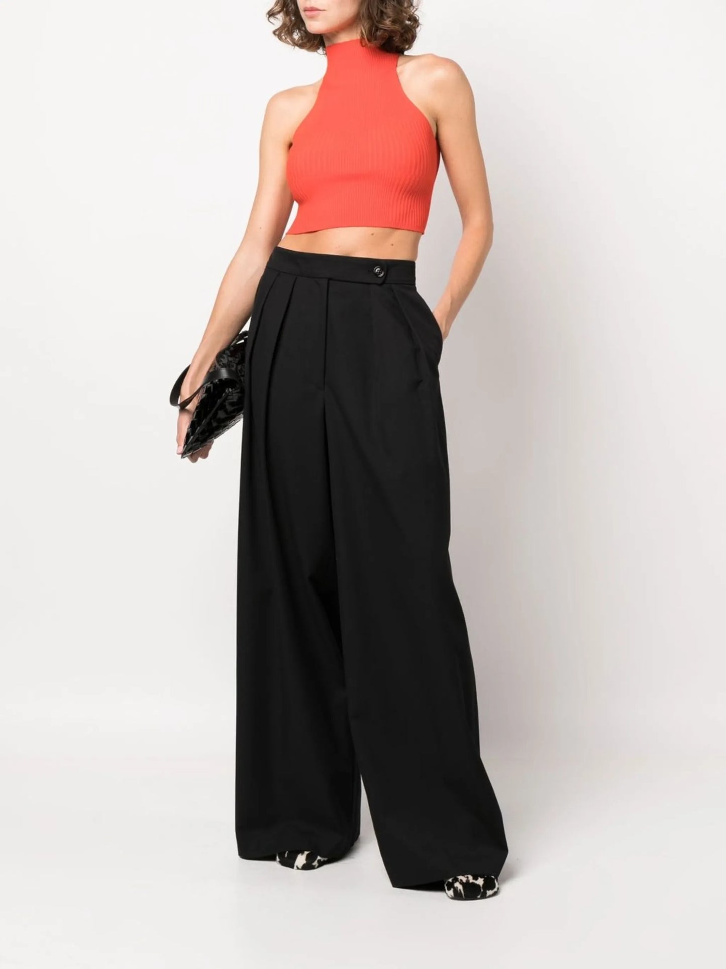 Lulu cropped high-neck top