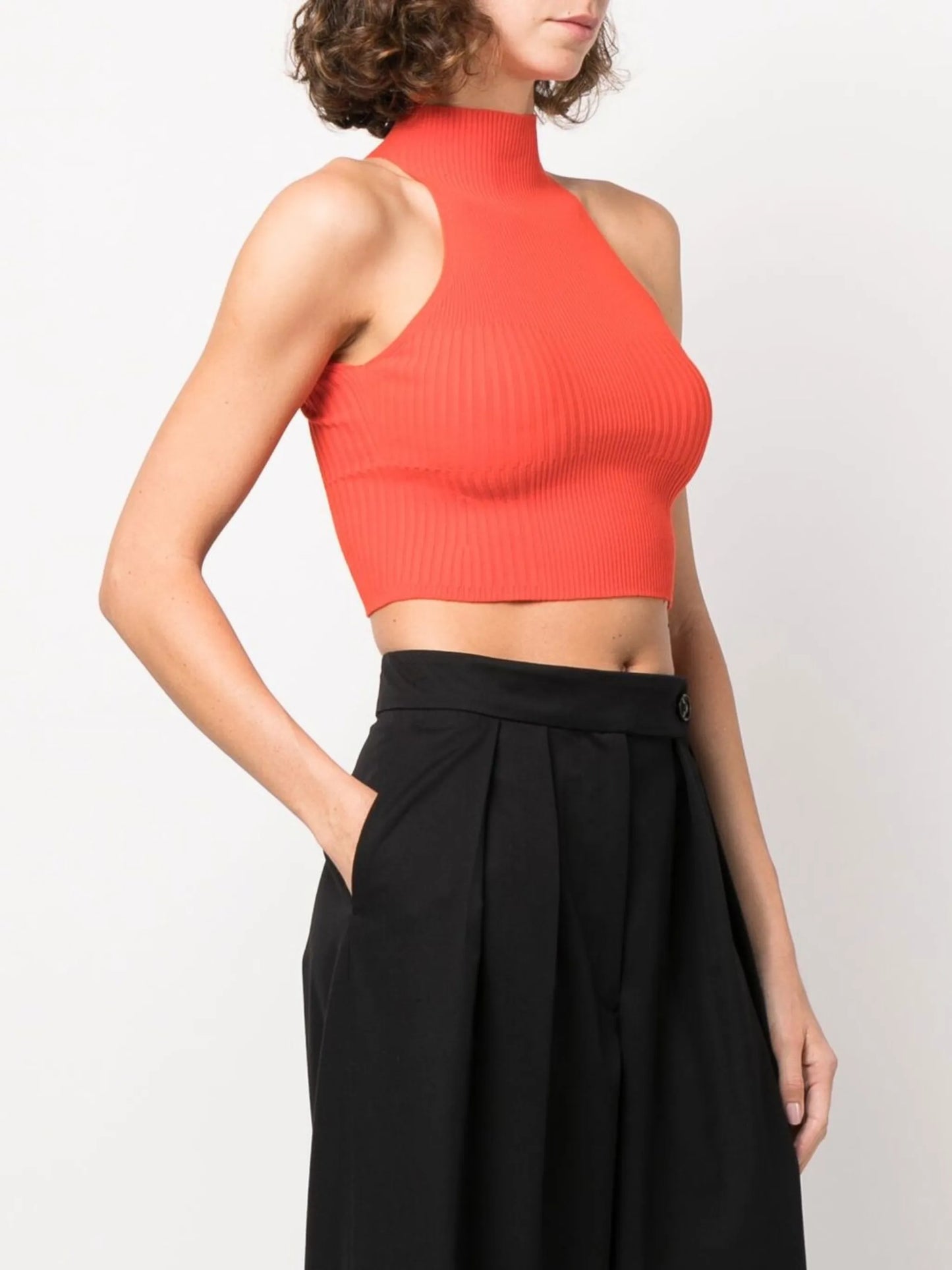 Lulu cropped high-neck top