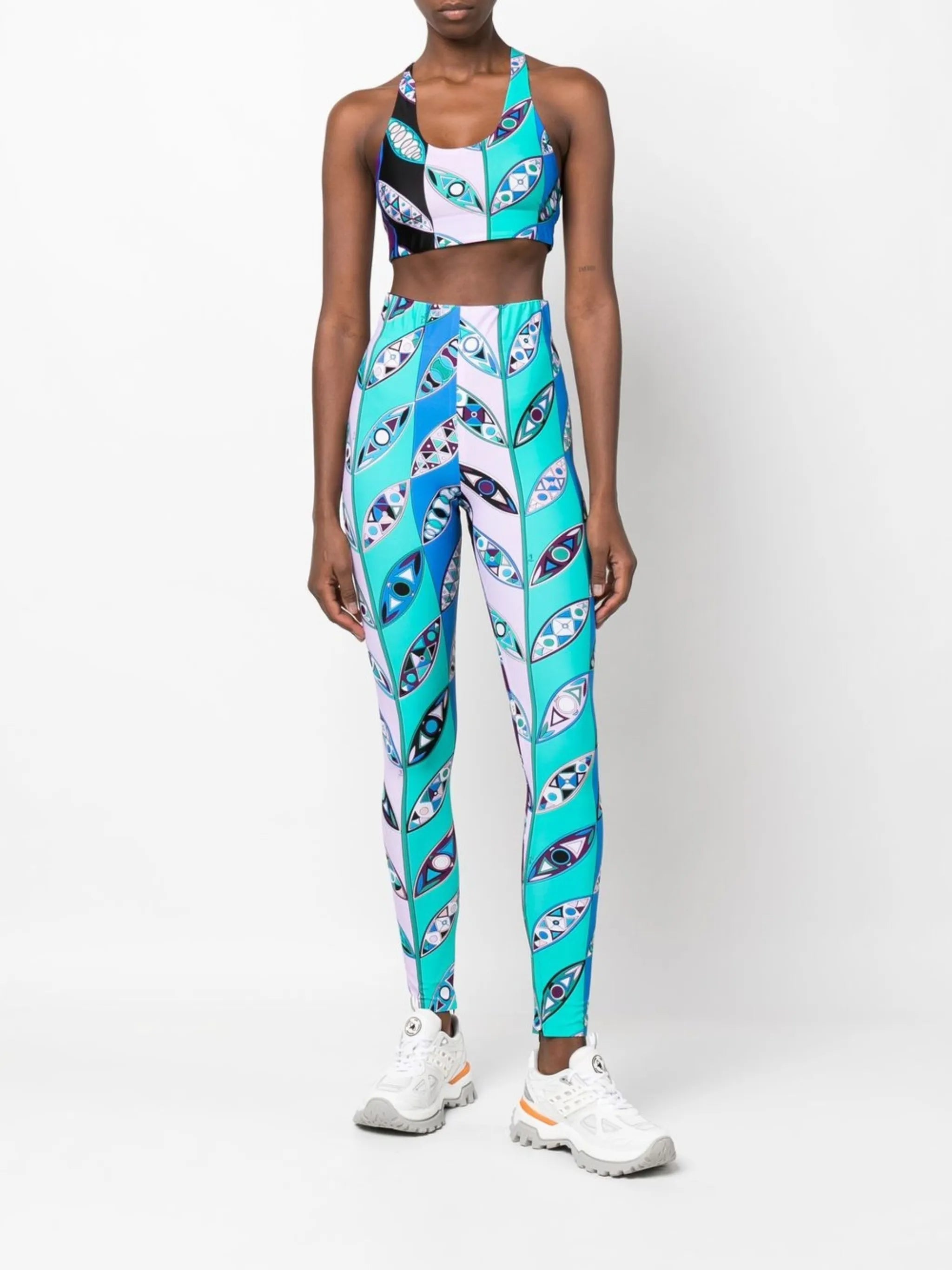 Girandole-print performance leggings