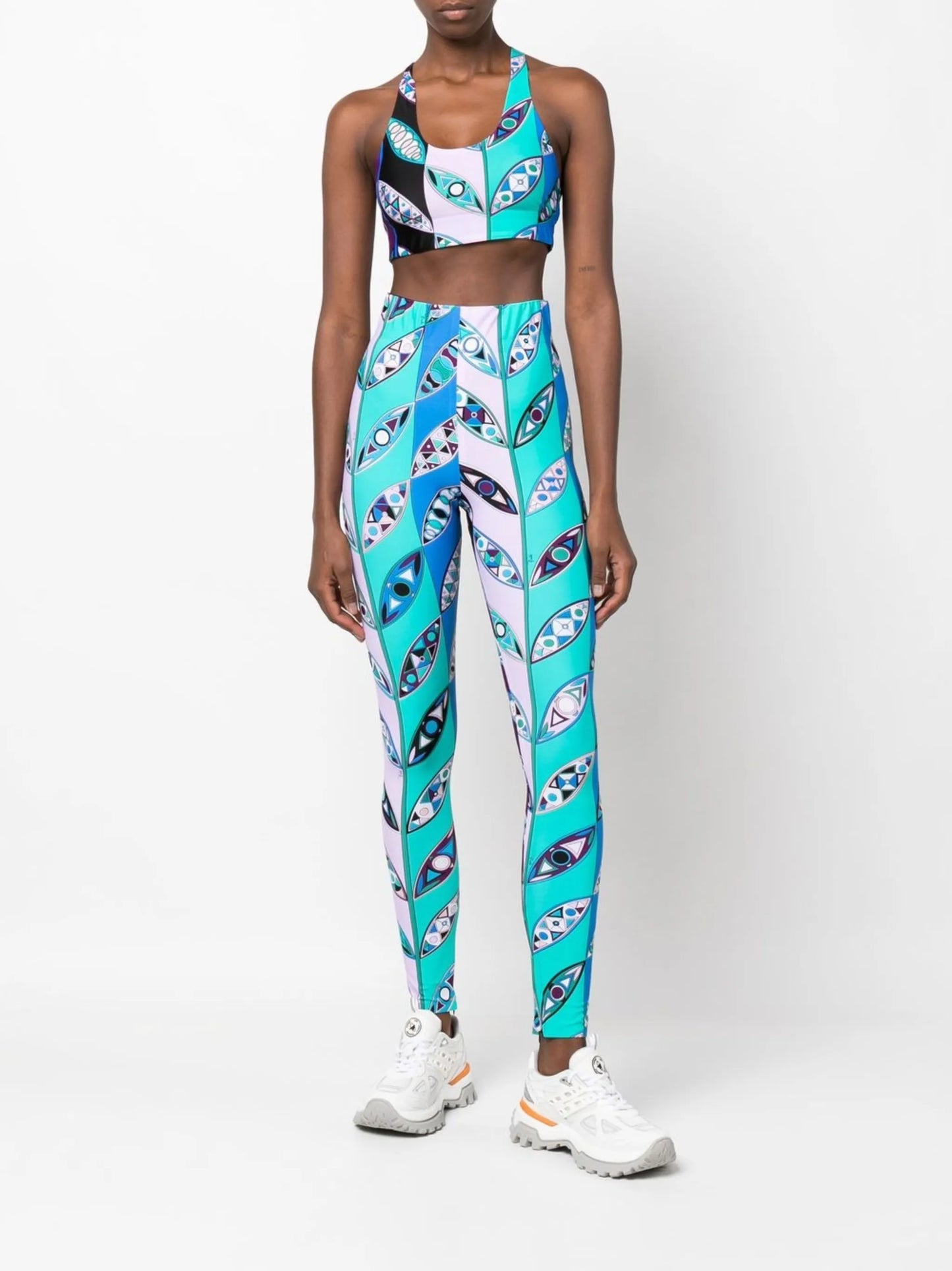 Girandole-print performance leggings