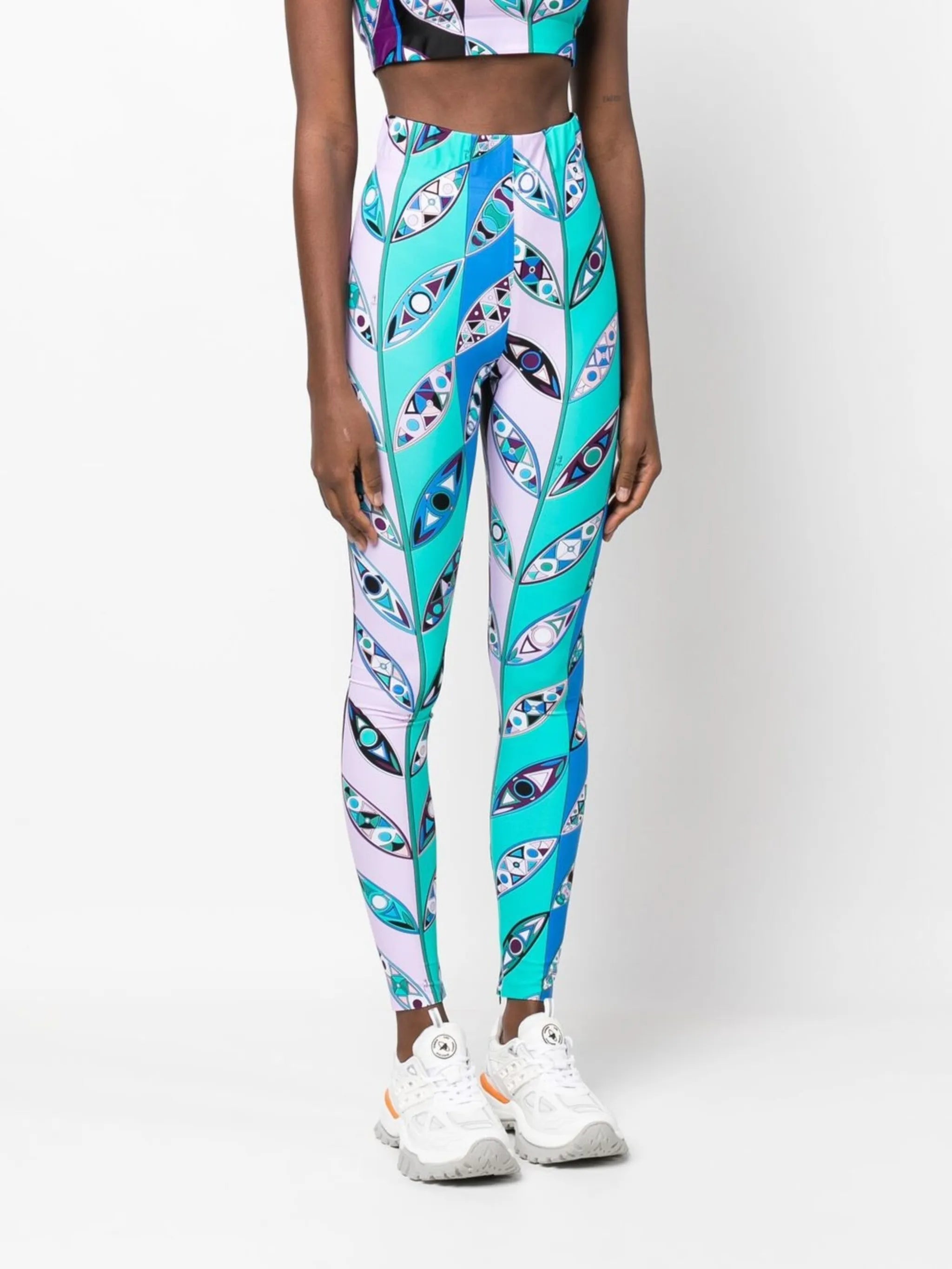 Girandole-print performance leggings