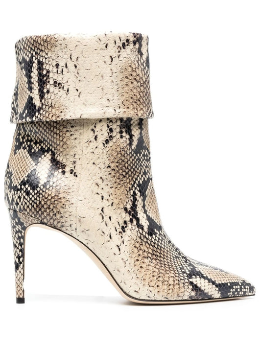 85mm snakeskin-effect ankle boots