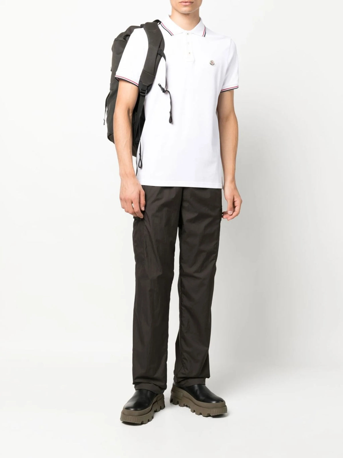 logo-patch tipped polo shirt