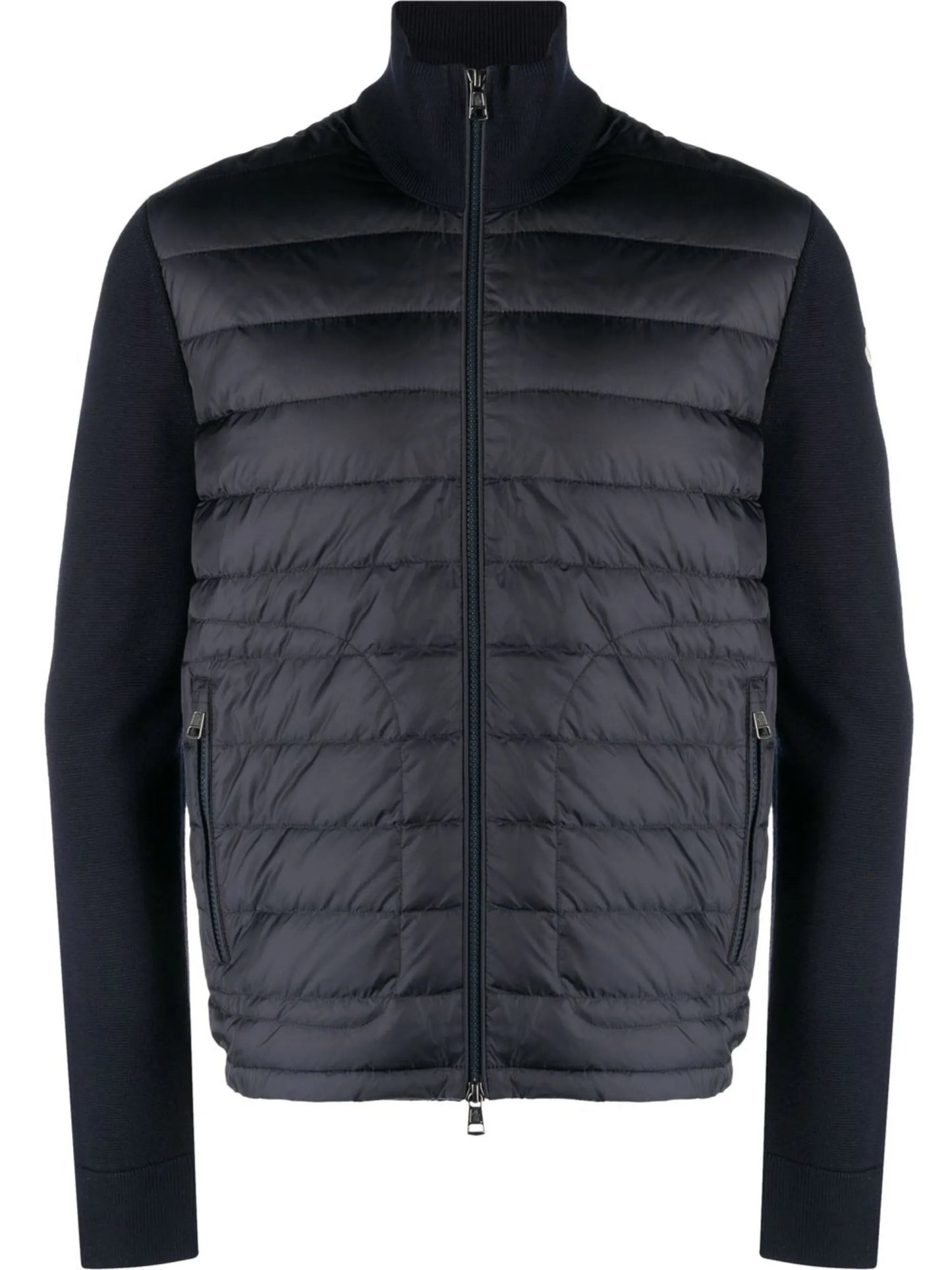 quilted panelled cardigan