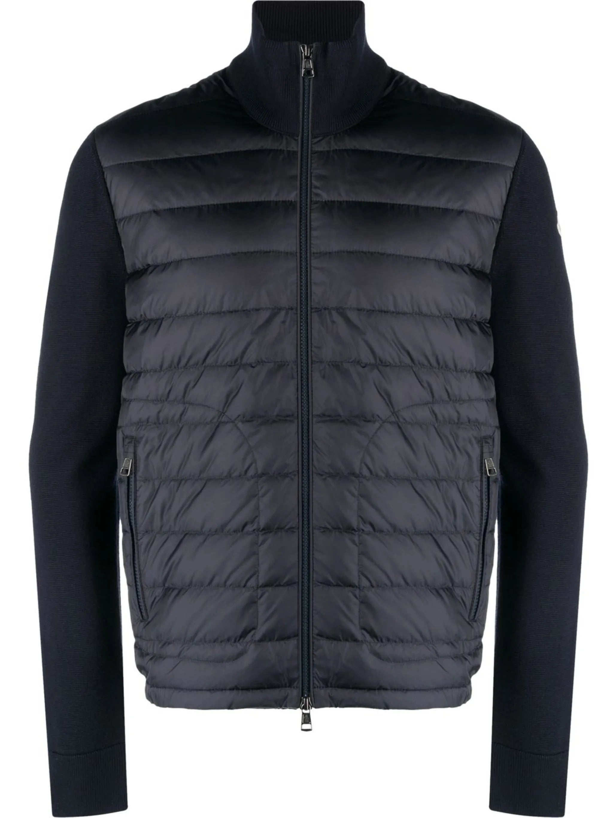 padded zip-up cardigan