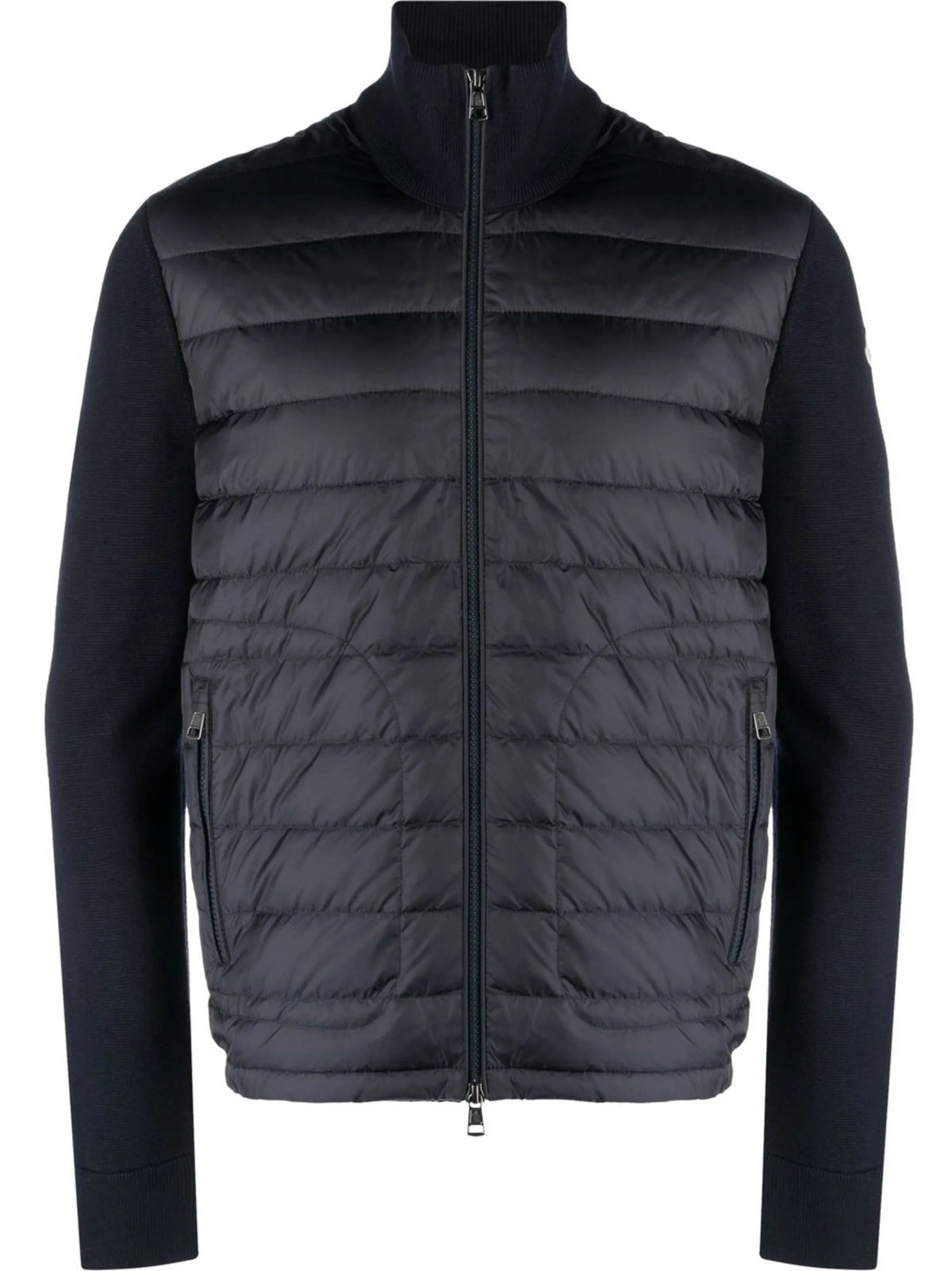 padded zip-up cardigan