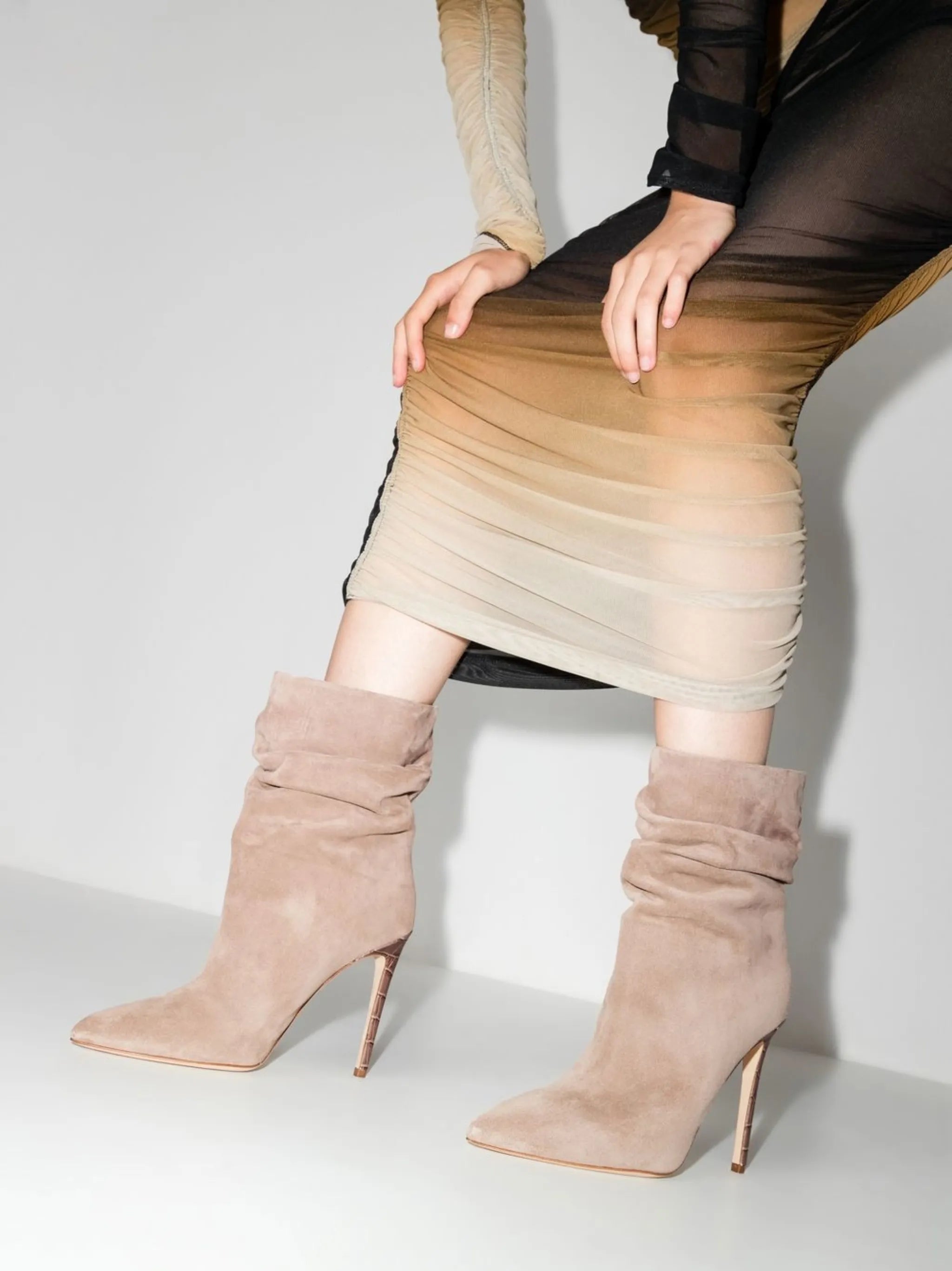 105mm slouchy stiletto ankle boots