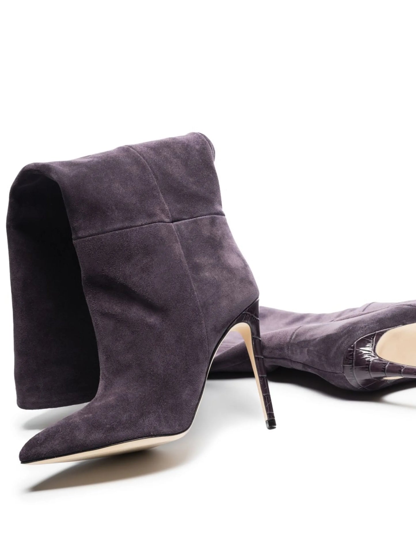 gathered-detail pointed-toe boots