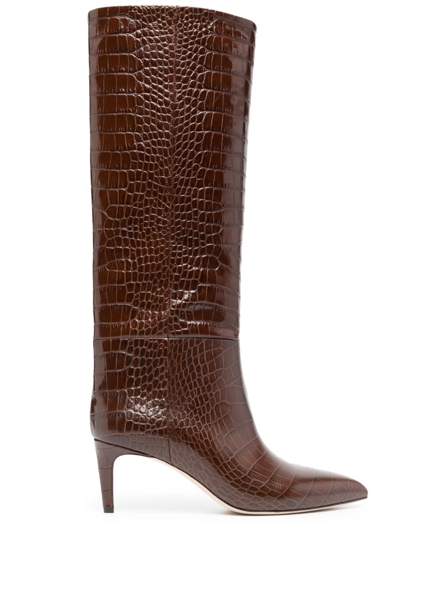 65mm crocodile-effect leather boots