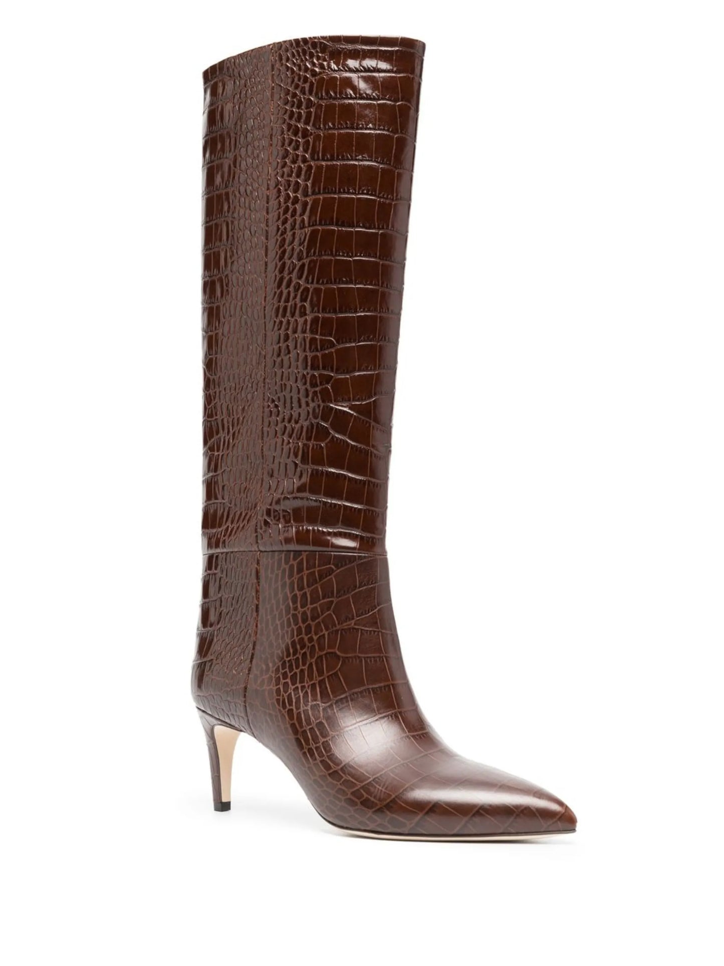 65mm crocodile-effect leather boots