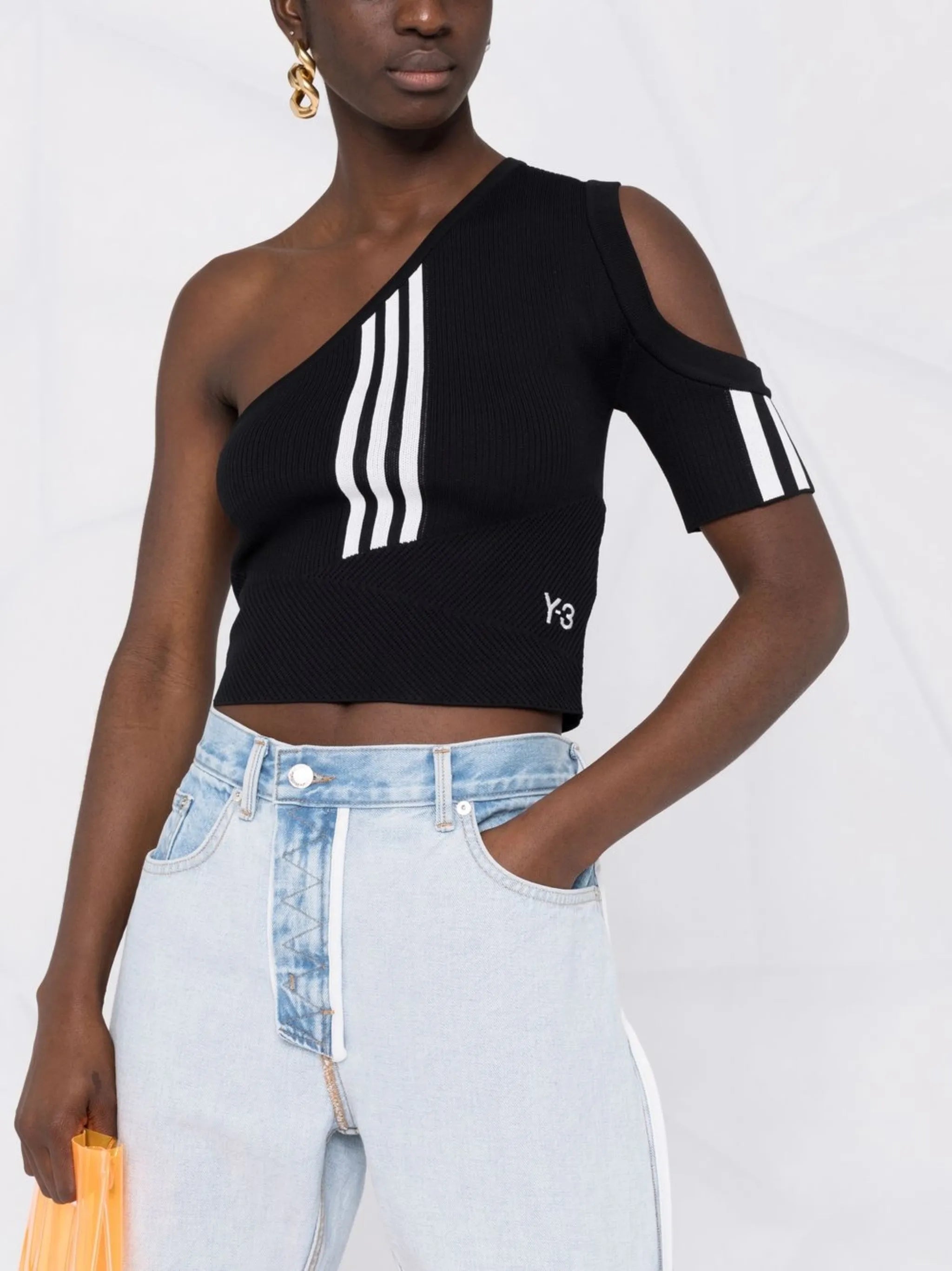 cut-out one-sleeve top