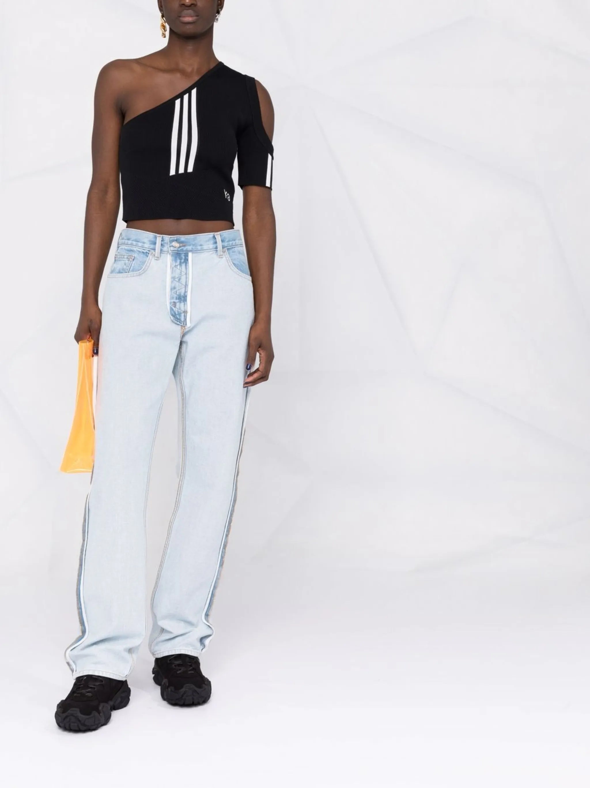 cut-out one-sleeve top