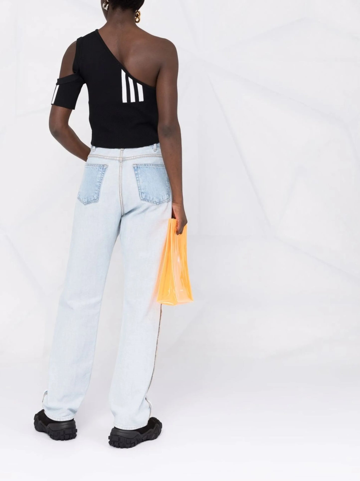 cut-out one-sleeve top