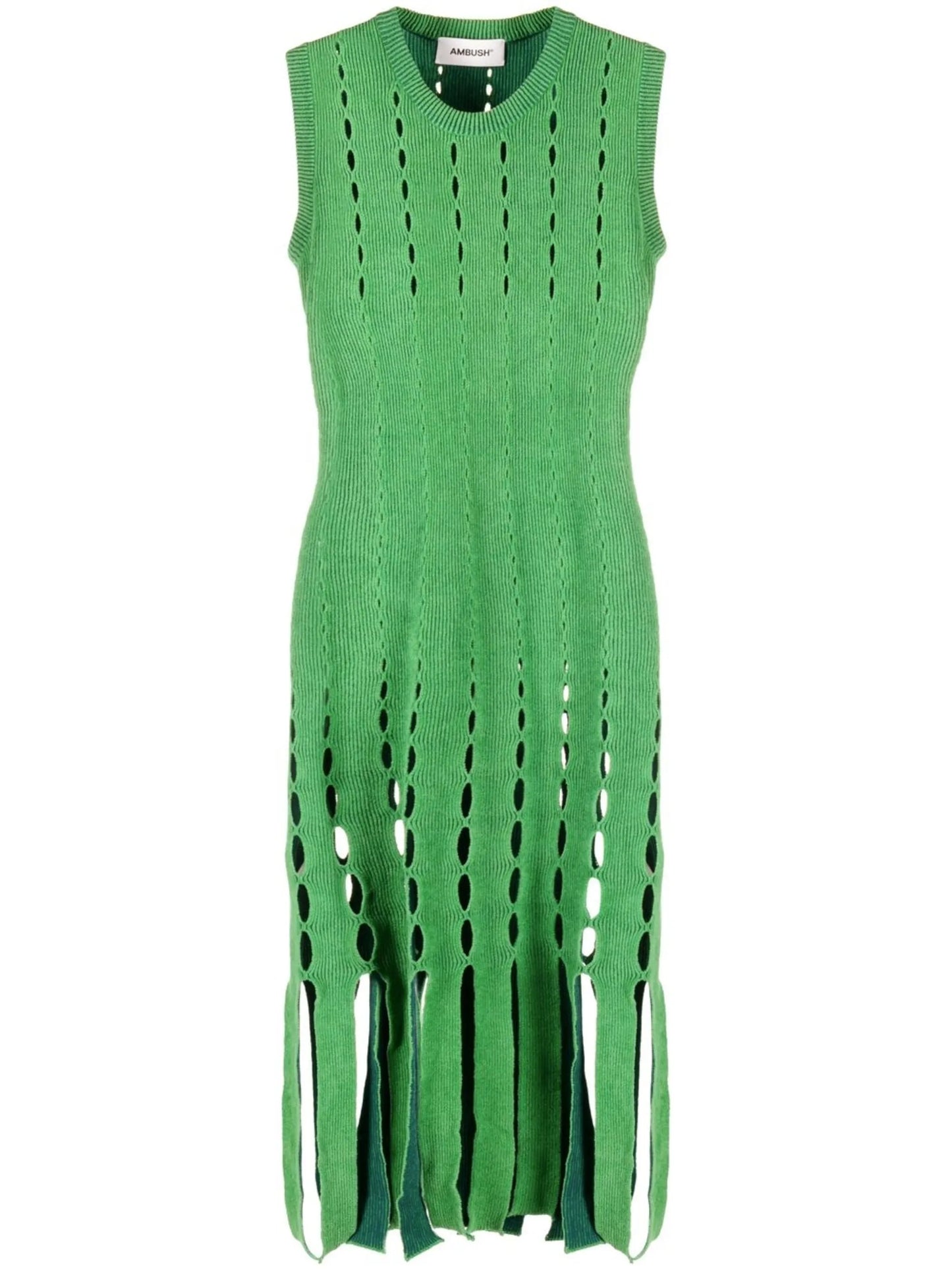 knitted cut out midi dress
