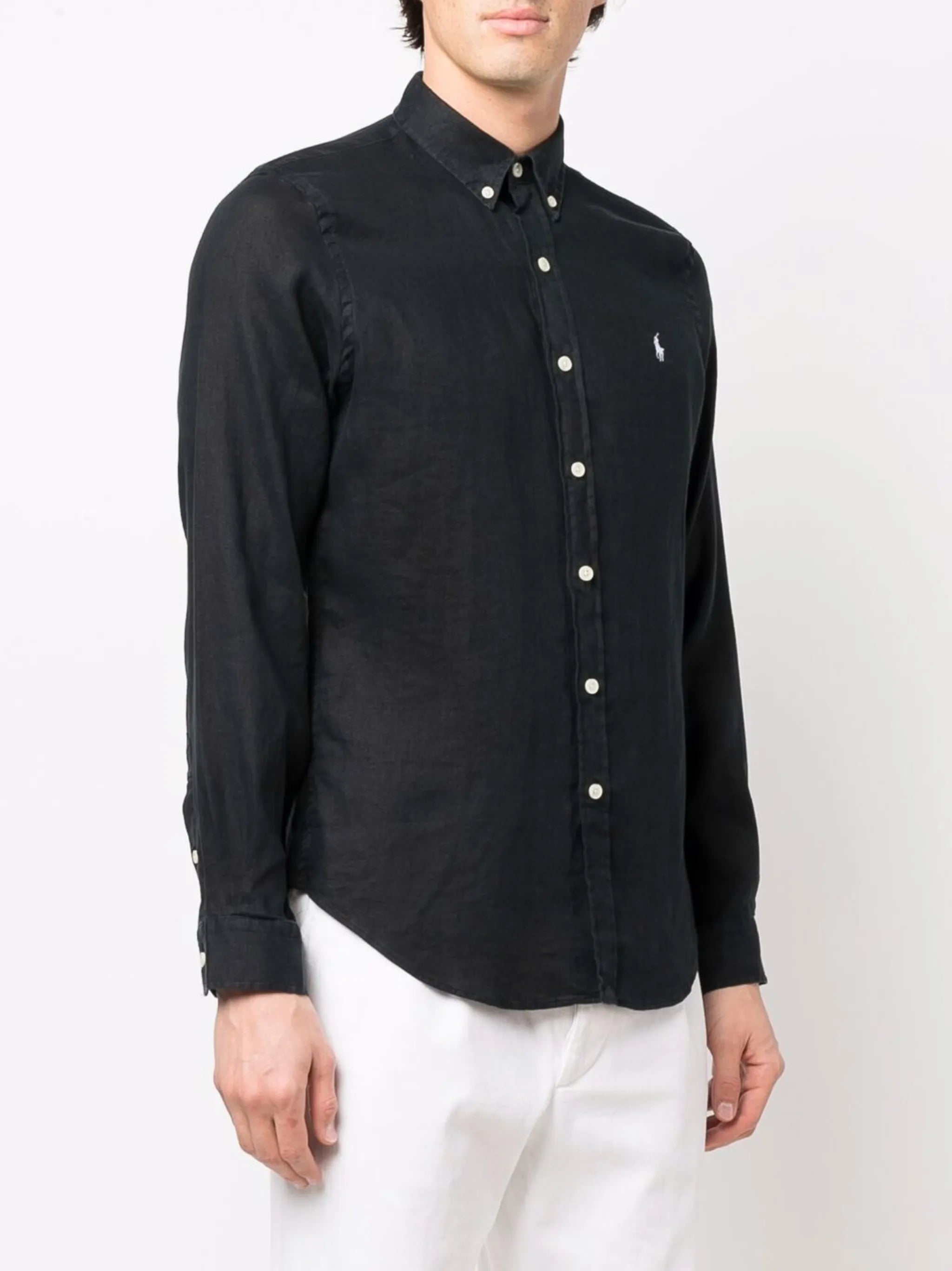 logo button-down shirt