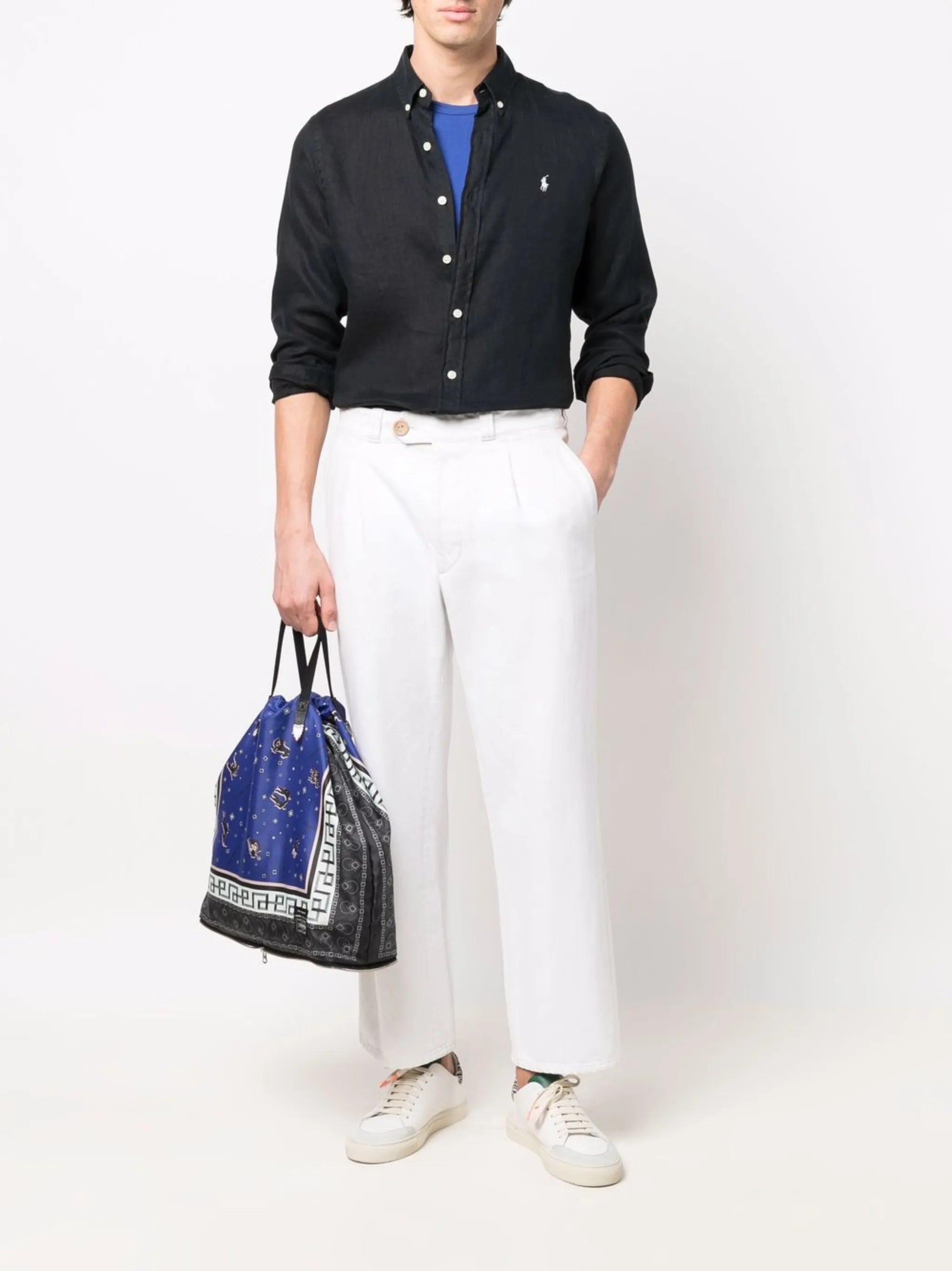 logo button-down shirt