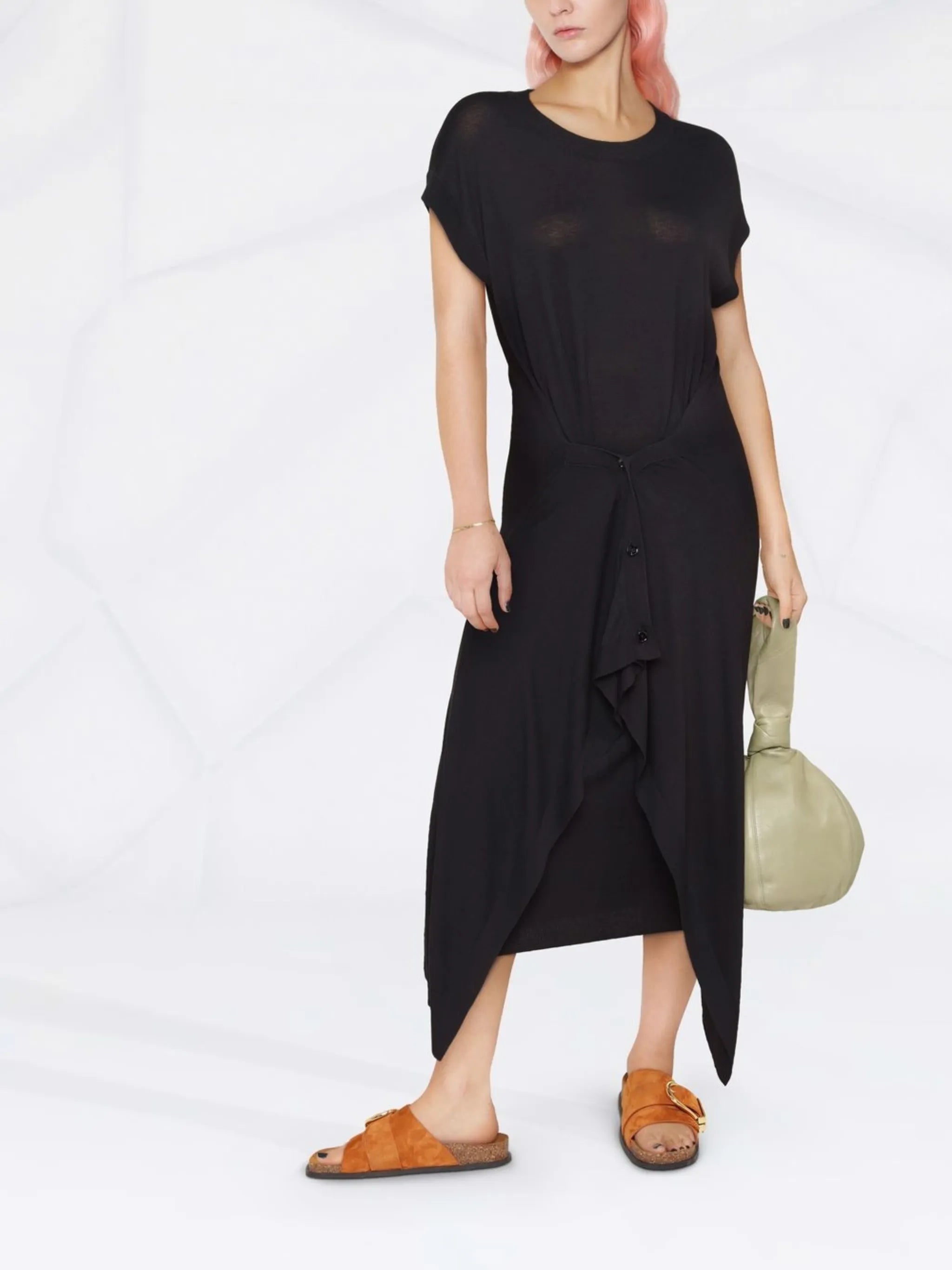 double layer skirt midi dress