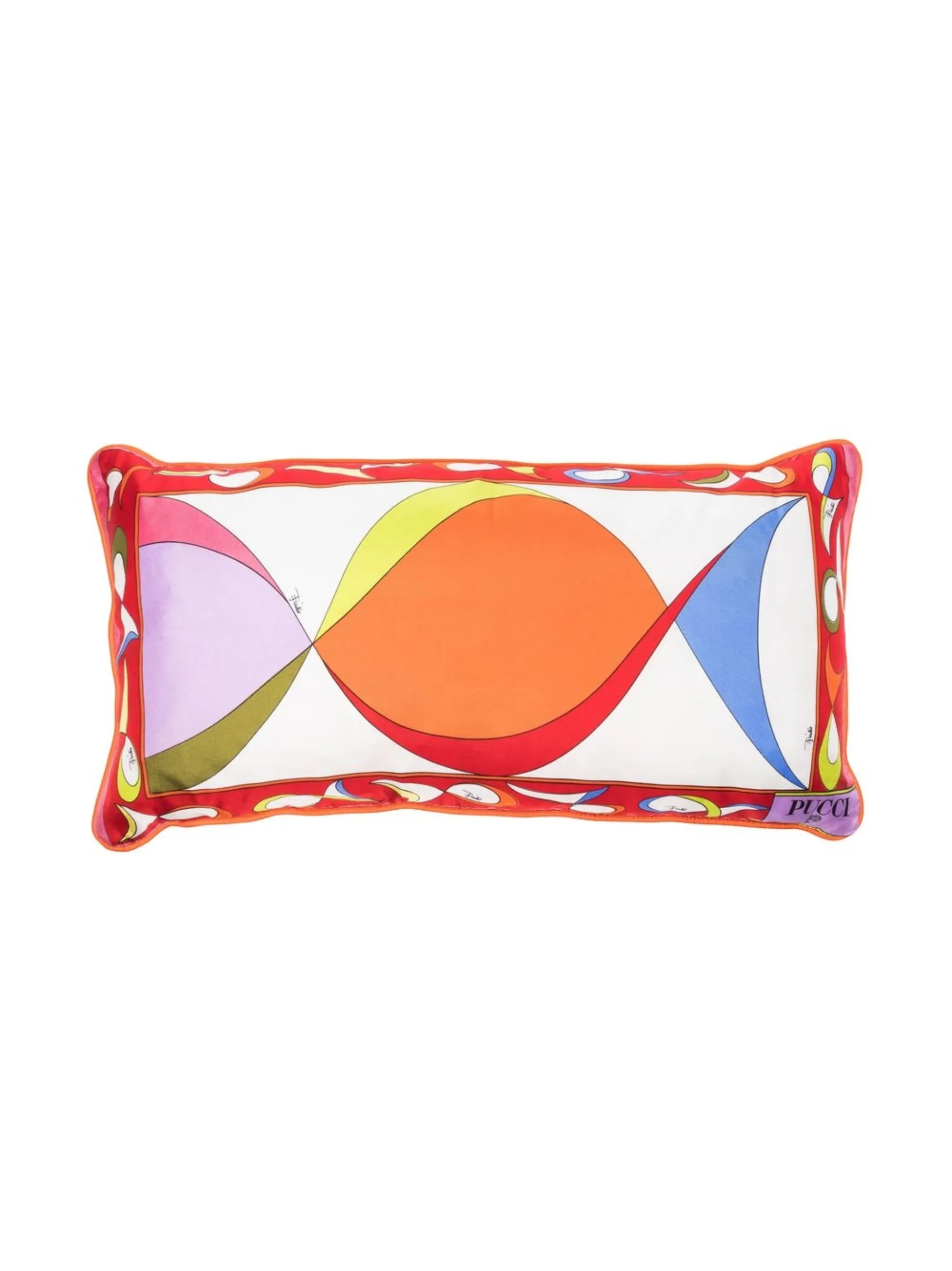 Pesci-print silk-twill cushion
