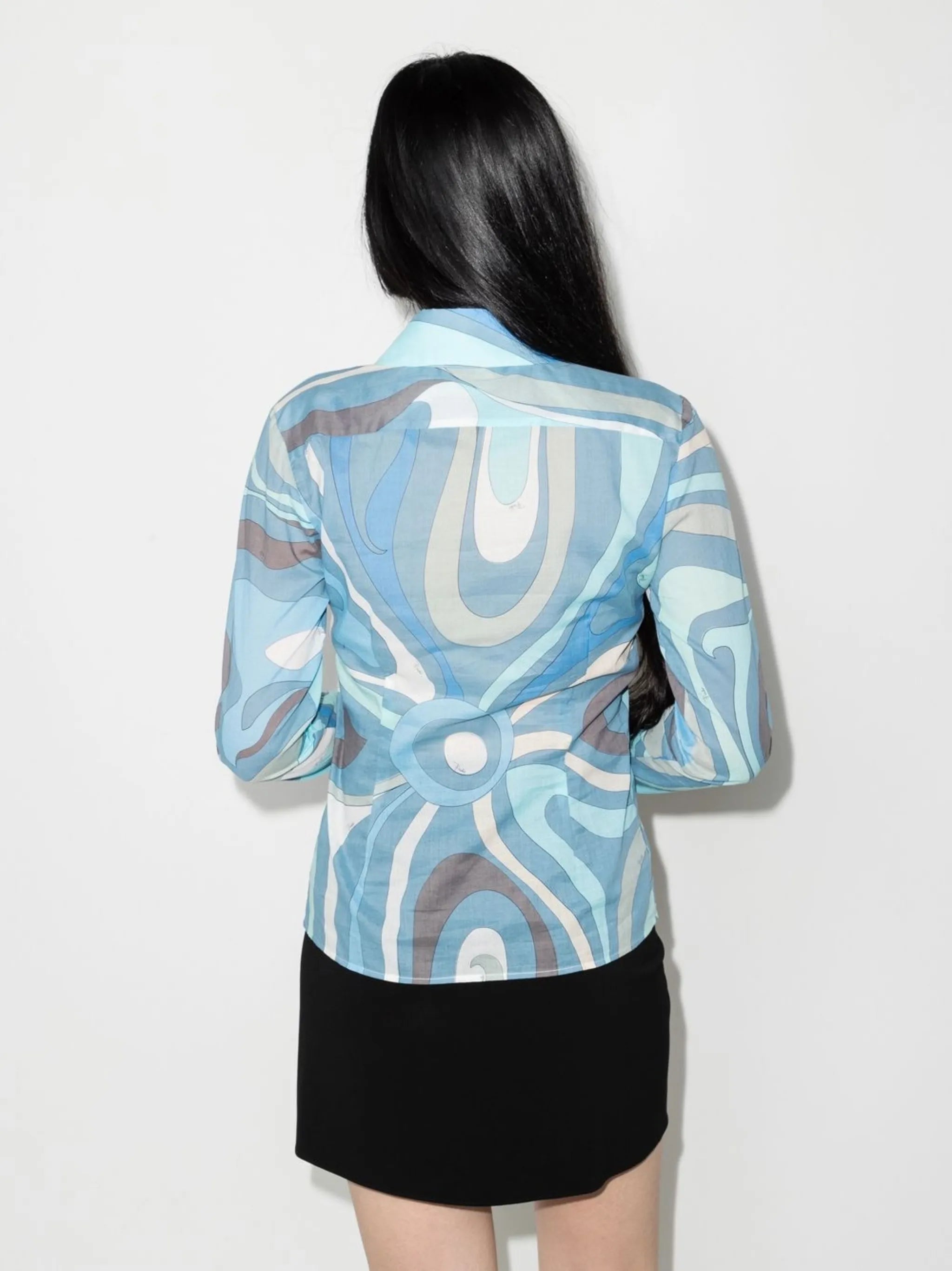 Marmo-print cotton shirt