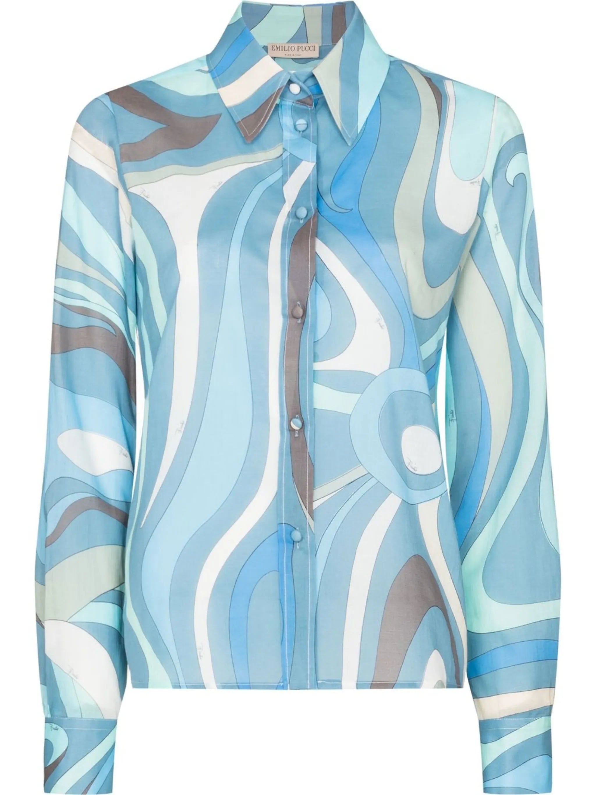 Marmo-print cotton shirt