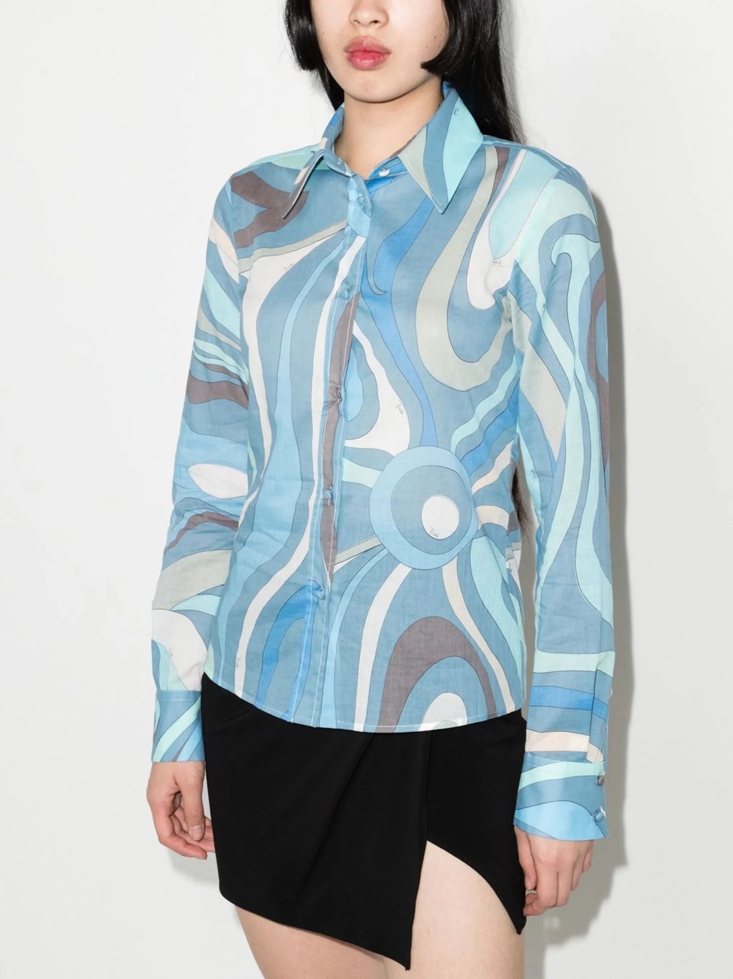 Marmo-print cotton shirt