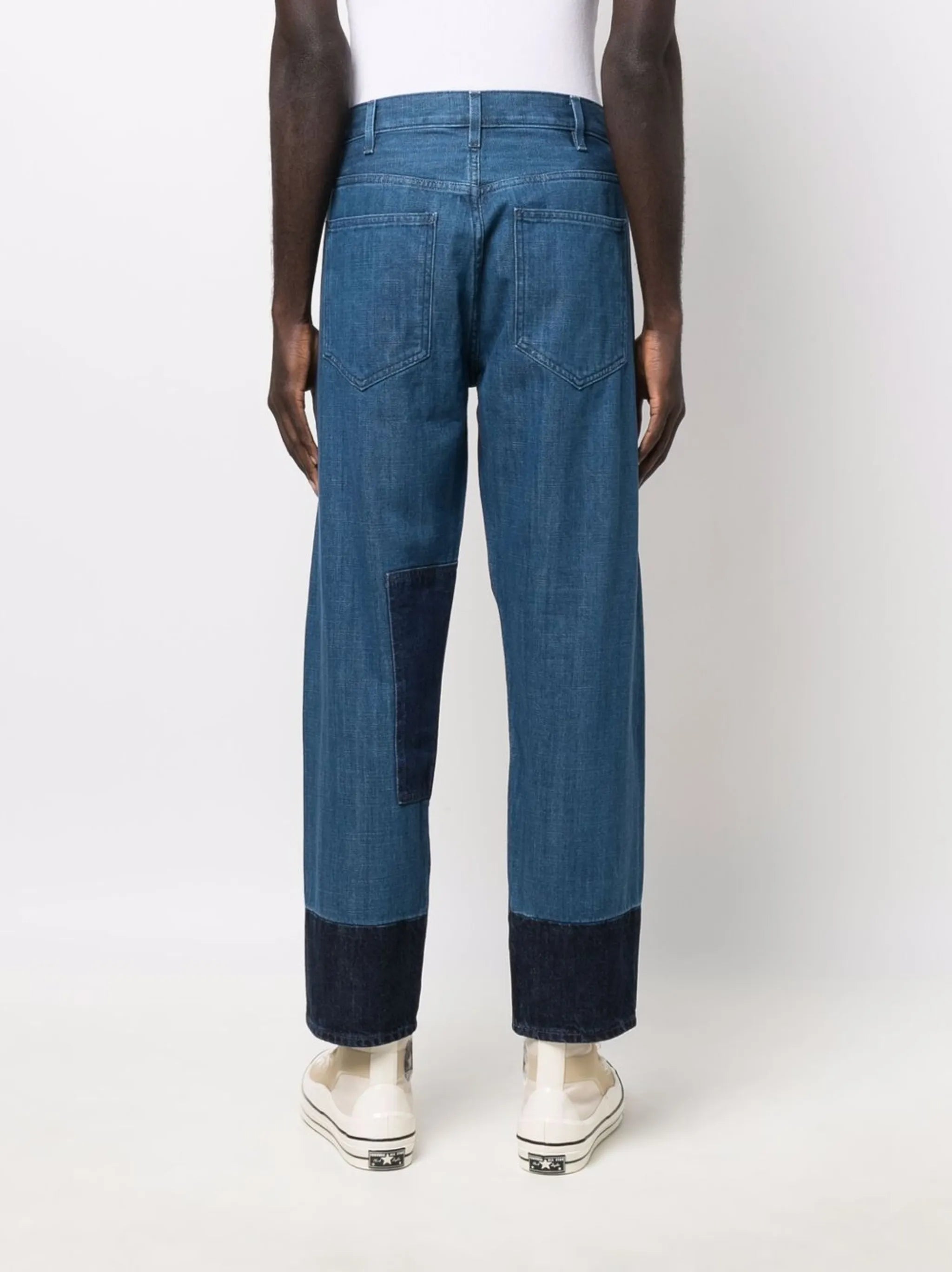 patchwork straight-leg jeans
